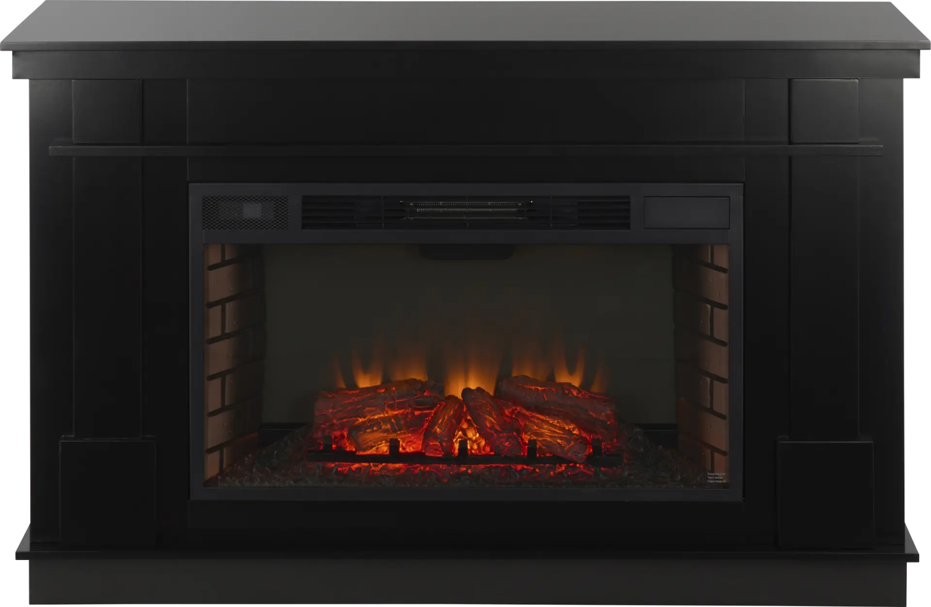 Elmpond Black 55 in. Console with Electric Fireplace