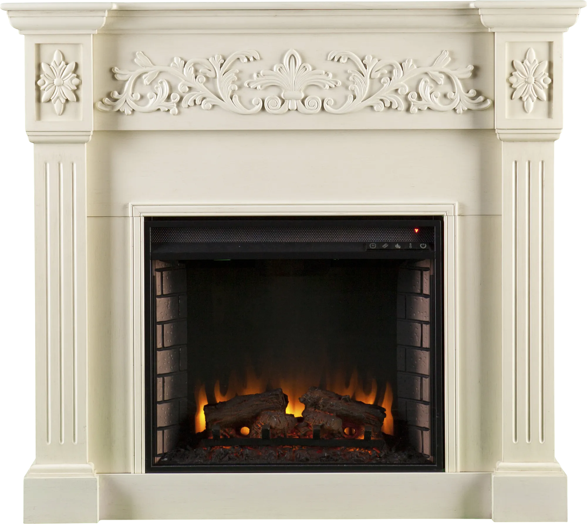 Donnasol Ivory 45 in. Console with Electric Fireplace - Image 1