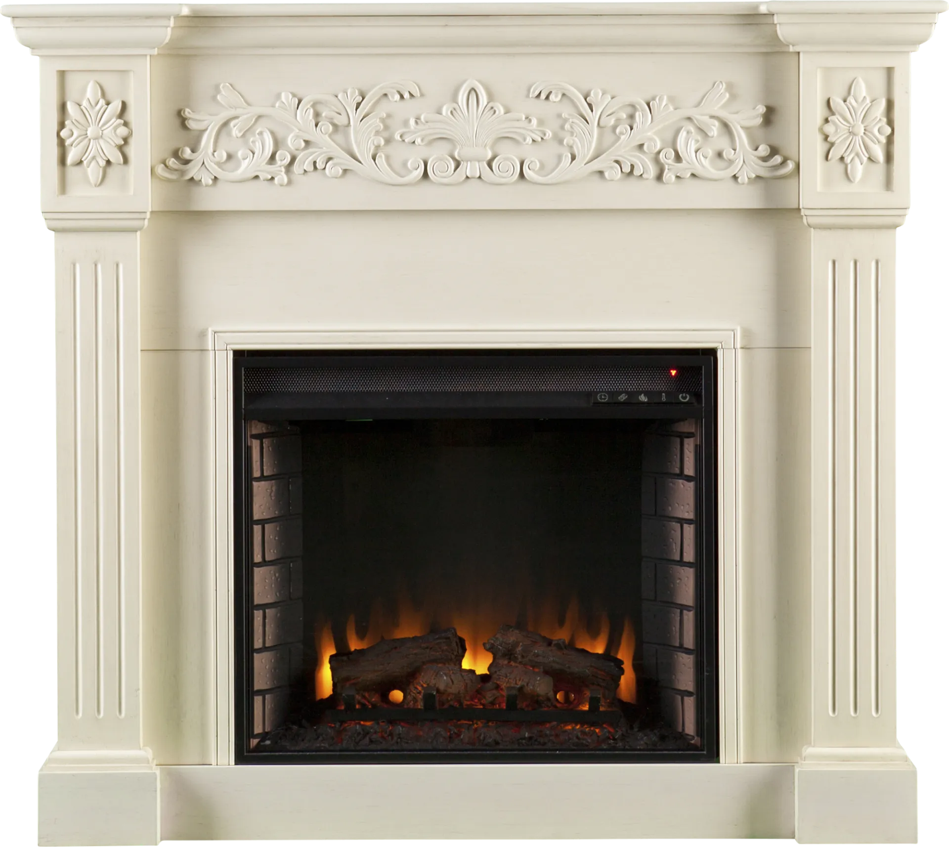 Donnasol Ivory 45 in. Console with Electric Fireplace - Image 1