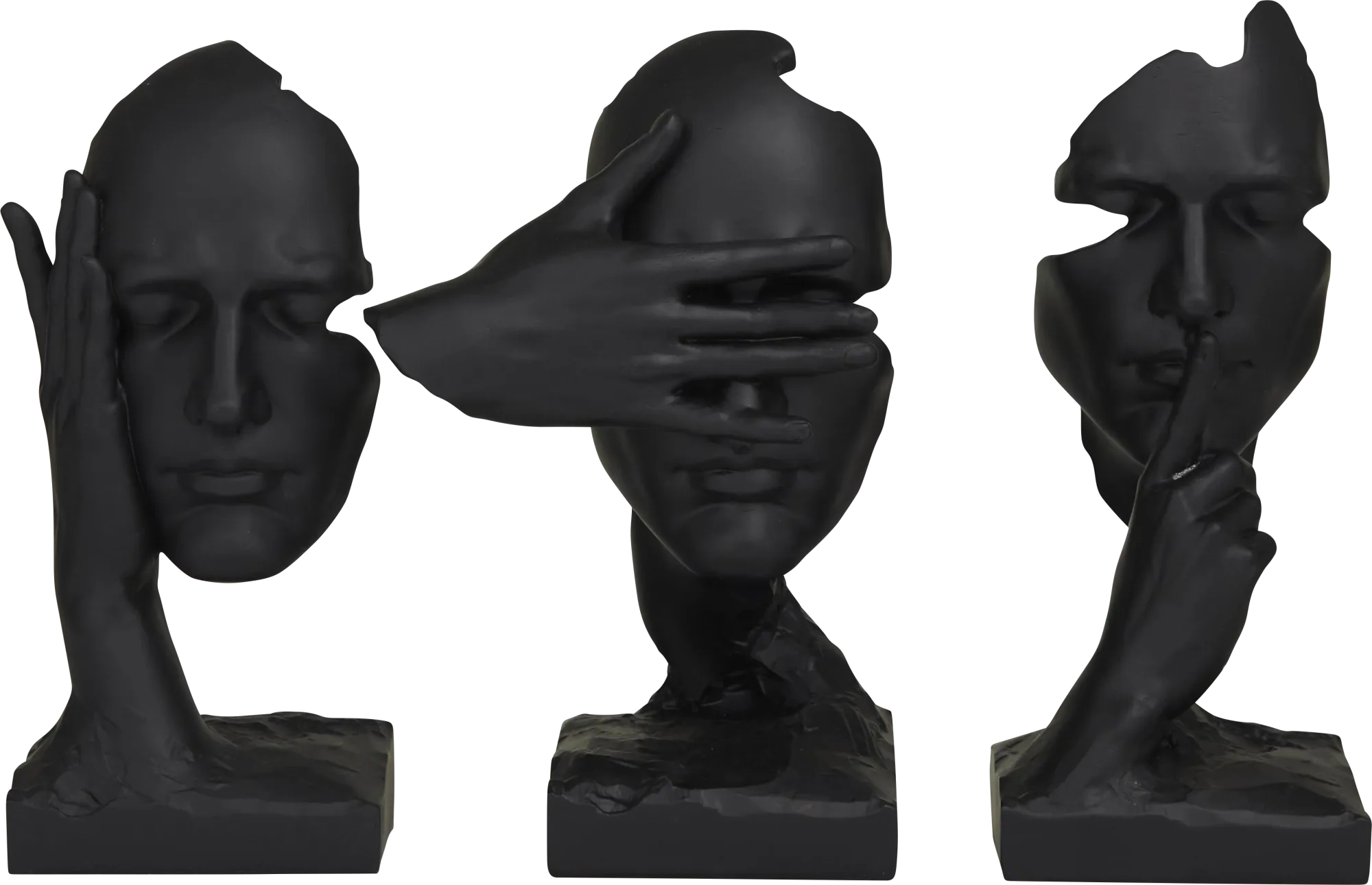 Augus Black Sculpture, Set of 3 - Image 1