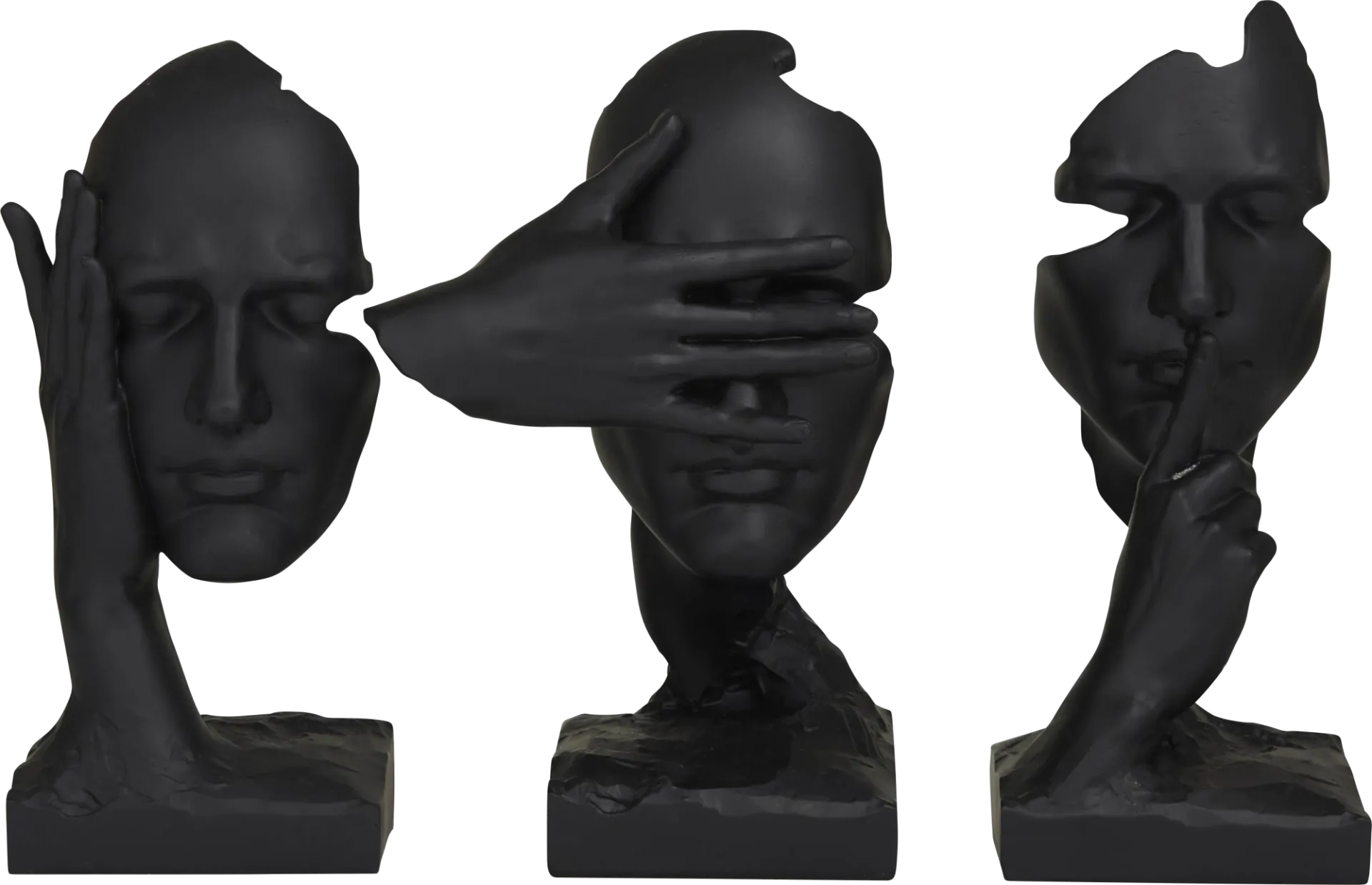 Augus Black Sculpture, Set of 3 - Image 1