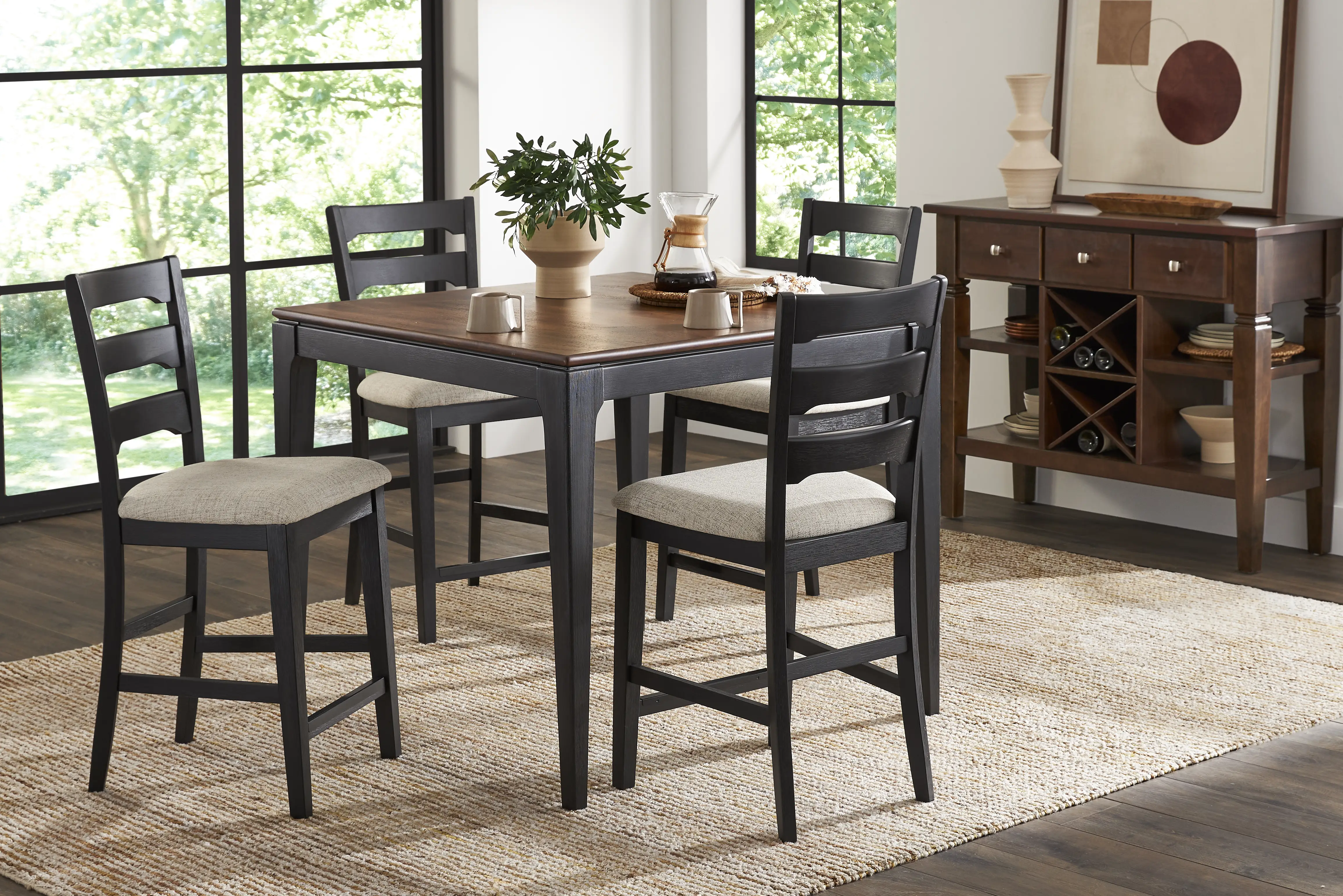 Millsboro Black Square Counter Height Dining Table - Image 2