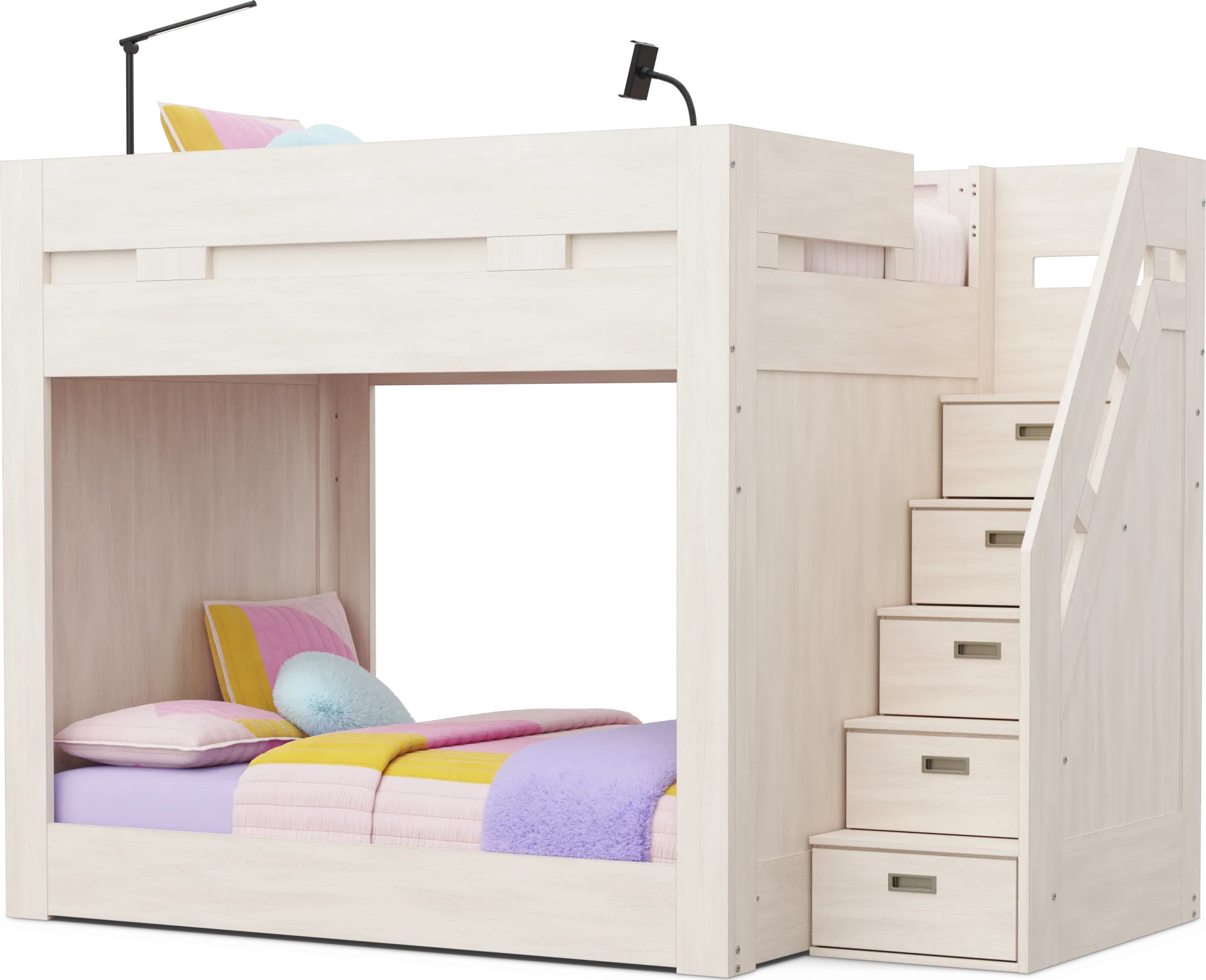 Kids Sierra Summit Linen Twin / Full Step Bunk with Tech Console - Image 1