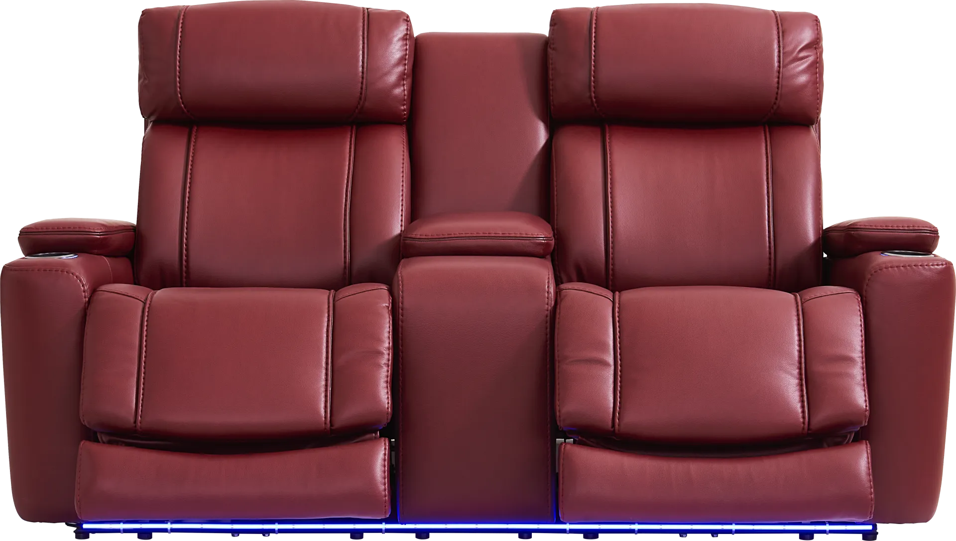 Haven Point Red Dual Power Reclining Console Loveseat - Image 1