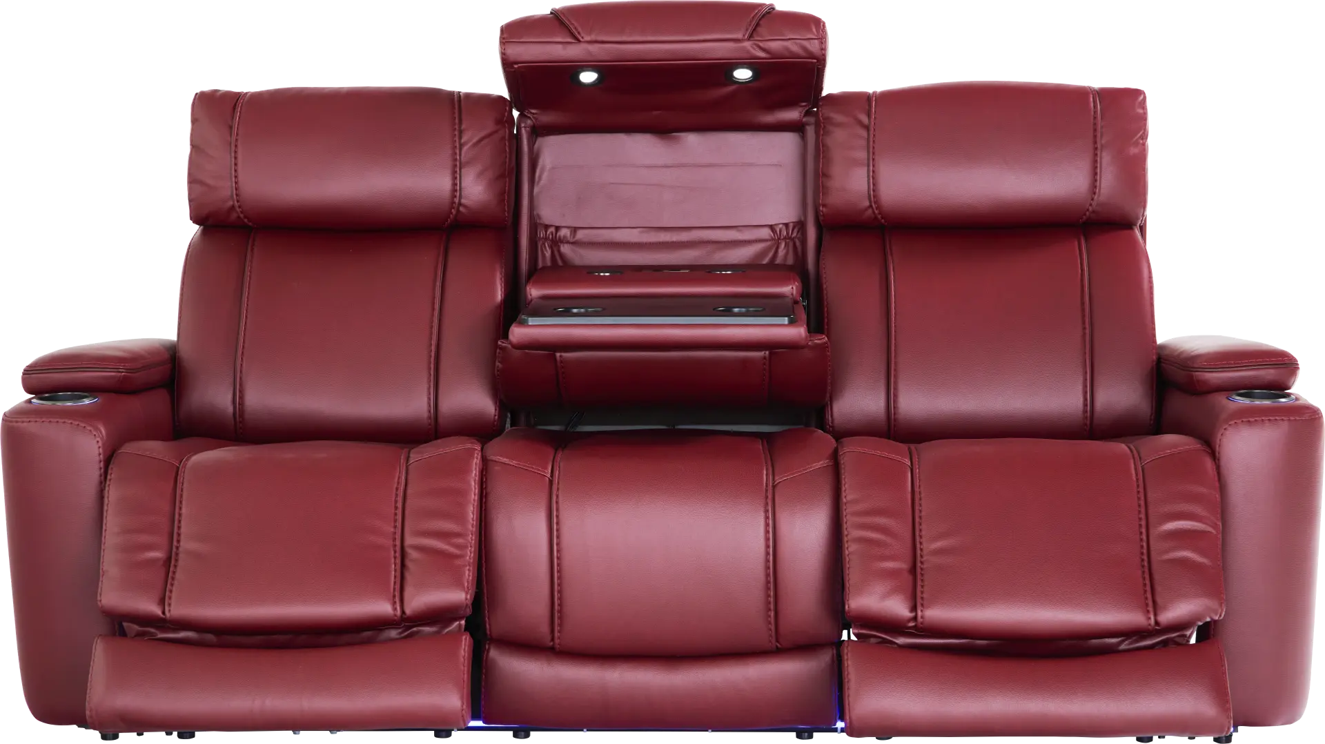 Haven Point Red Dual Power Reclining Sofa