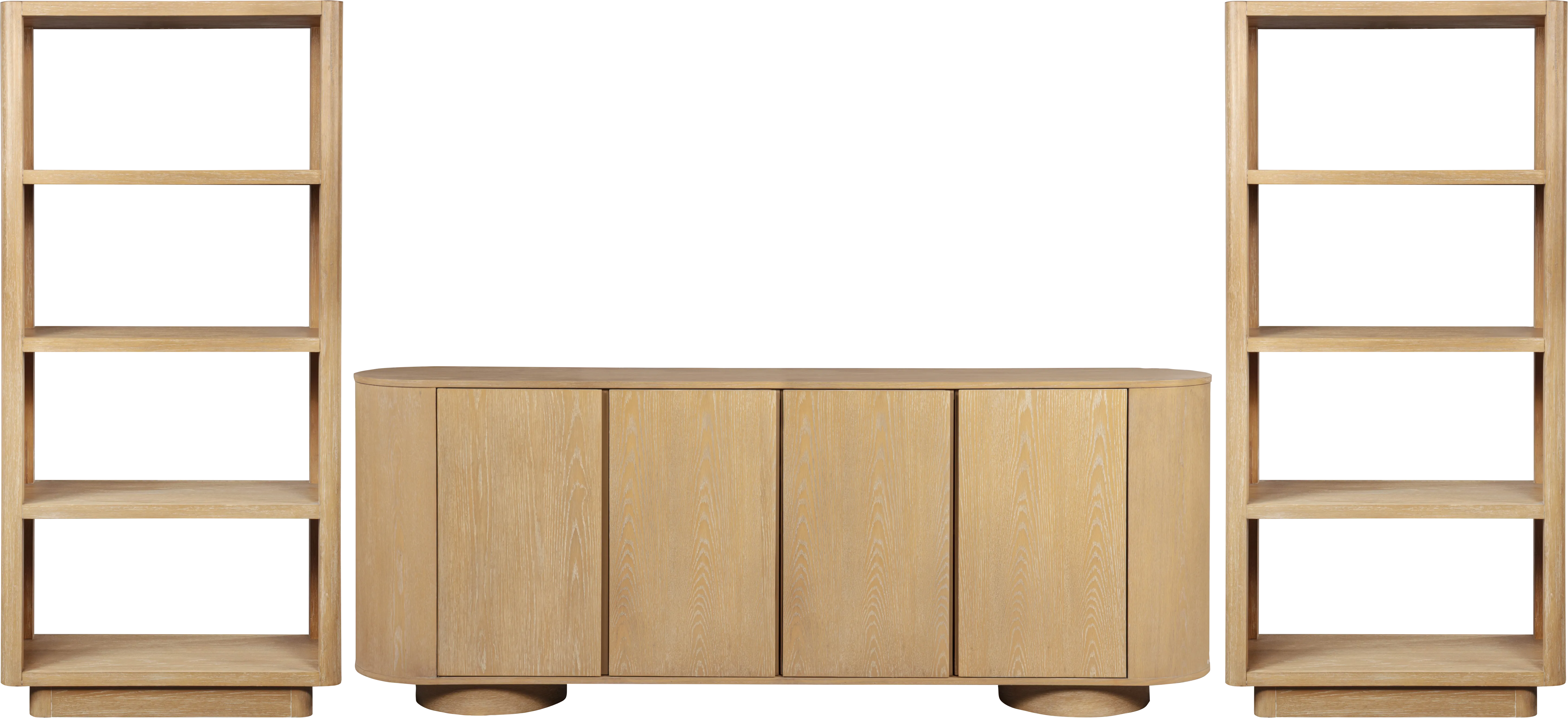 Pascal Natural 3 Pc Wall Unit with 80 in. Console - Image 1