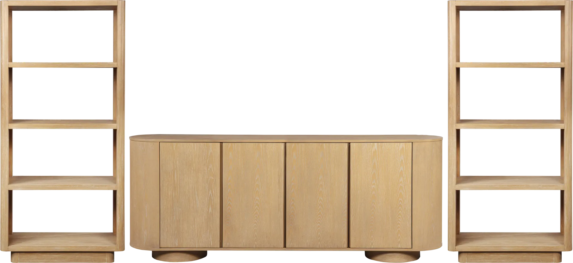 Pascal Natural 3 Pc Wall Unit with 80 in. Console - Image 1
