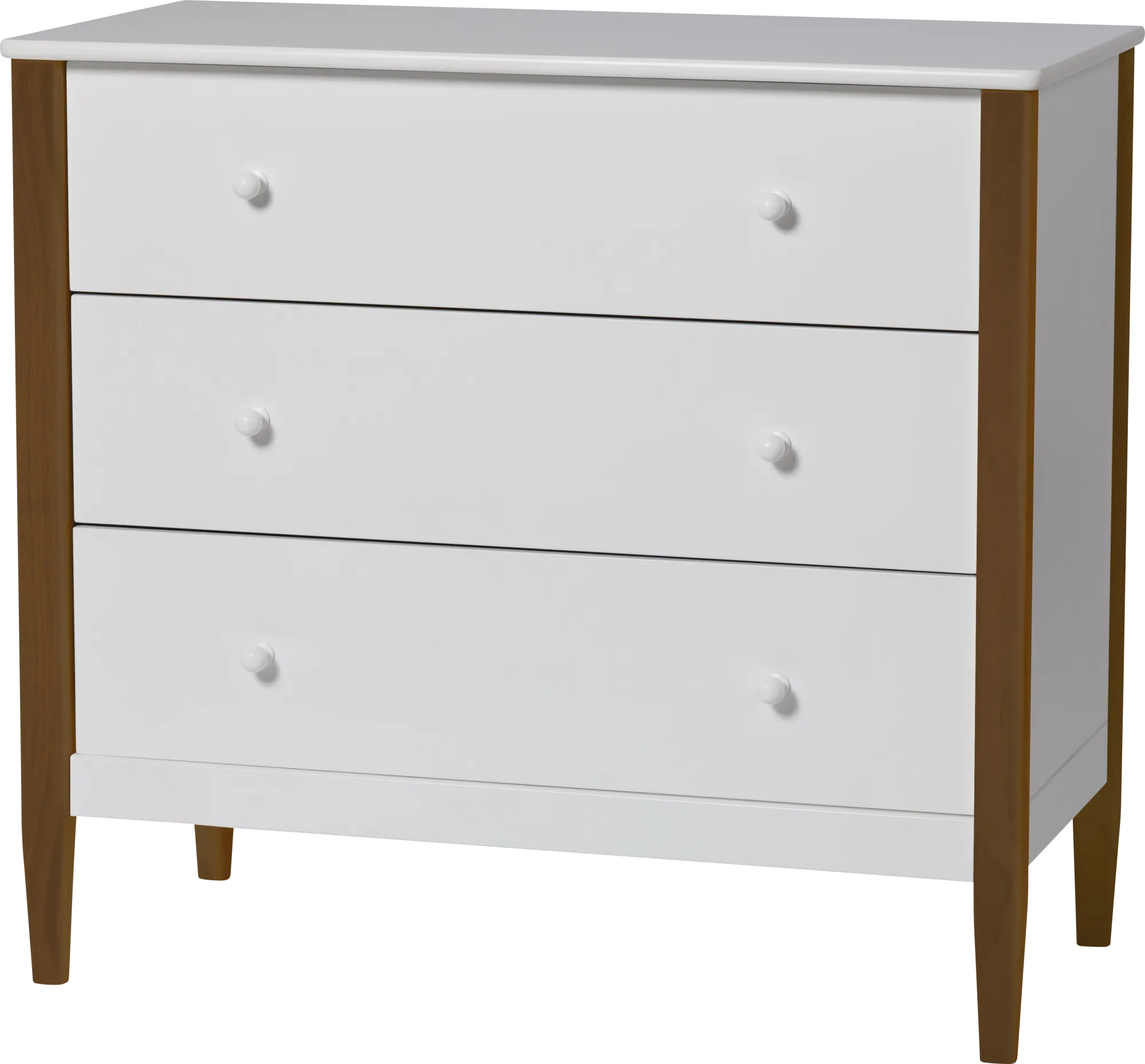 Kids Scola White/Brown 3 Drawer Dresser - Thumbnail - Image 1