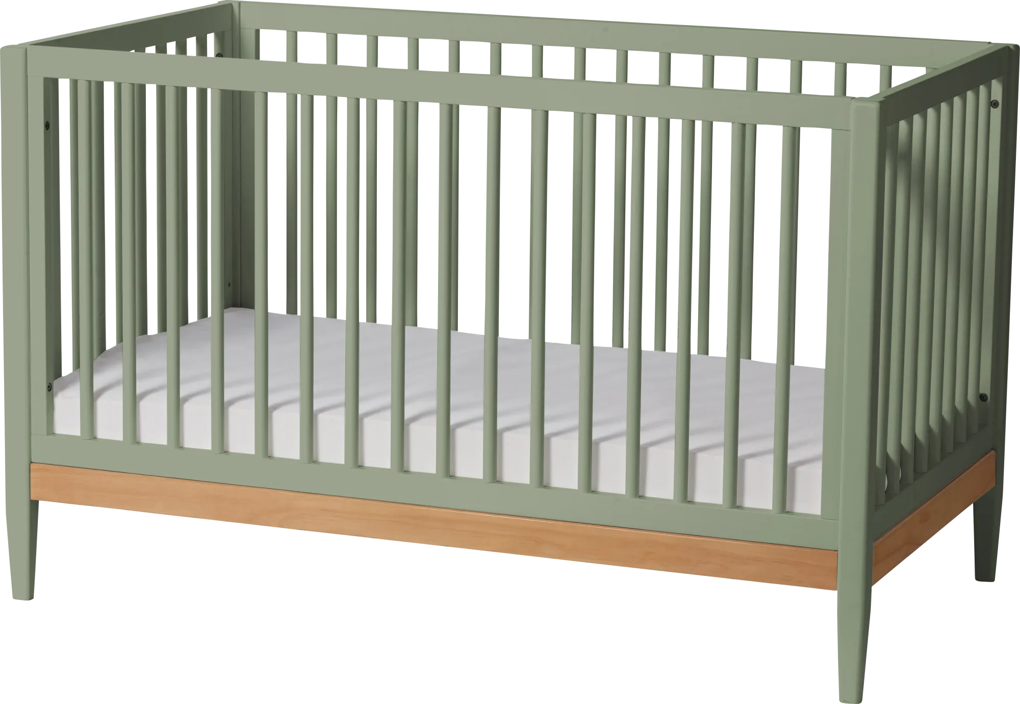 Kids Scola Green/Natural Convertible Crib - Thumbnail - Image 1