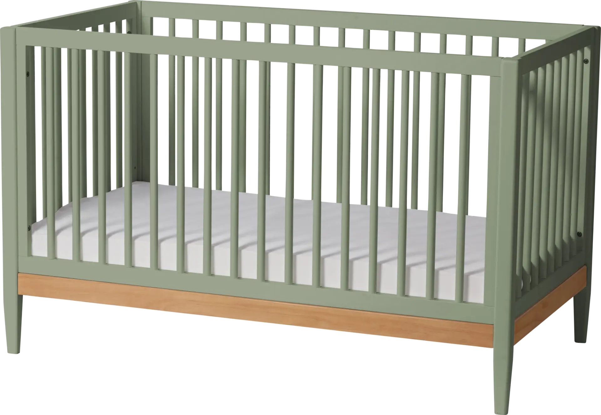 Kids Scola Green/Natural Convertible Crib