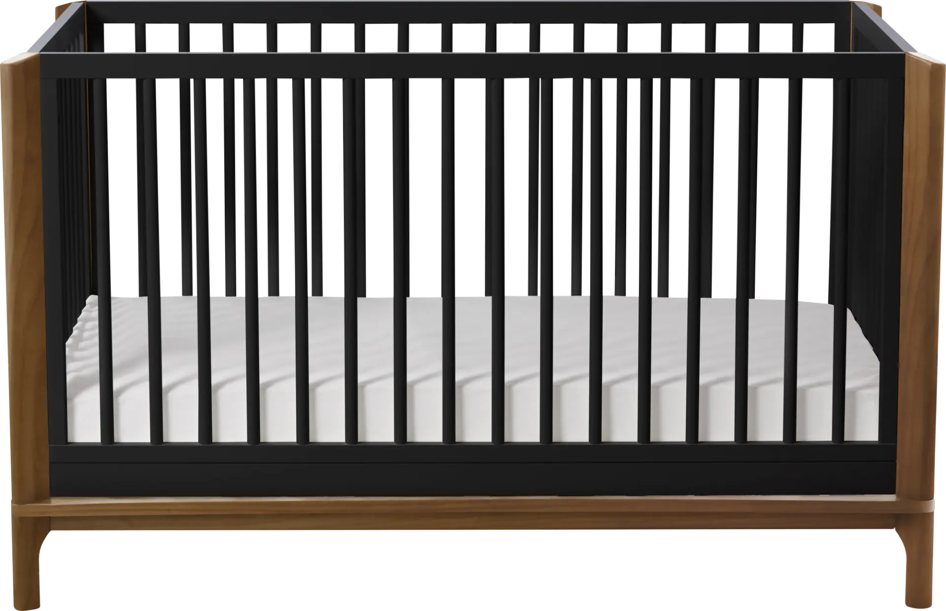 Kids Fiedu Black/Brown Convertible Crib