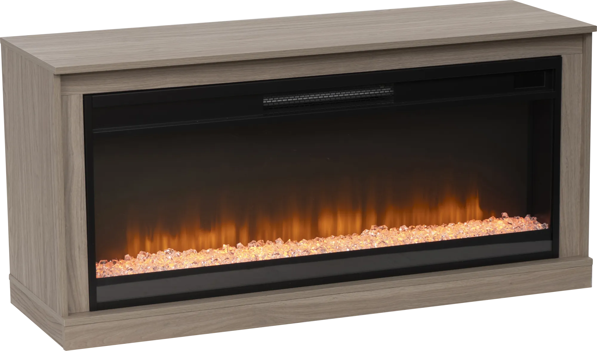 Dalder Light Brown 47 in. Console with Electric Fireplace - Thumbnail - Image 1