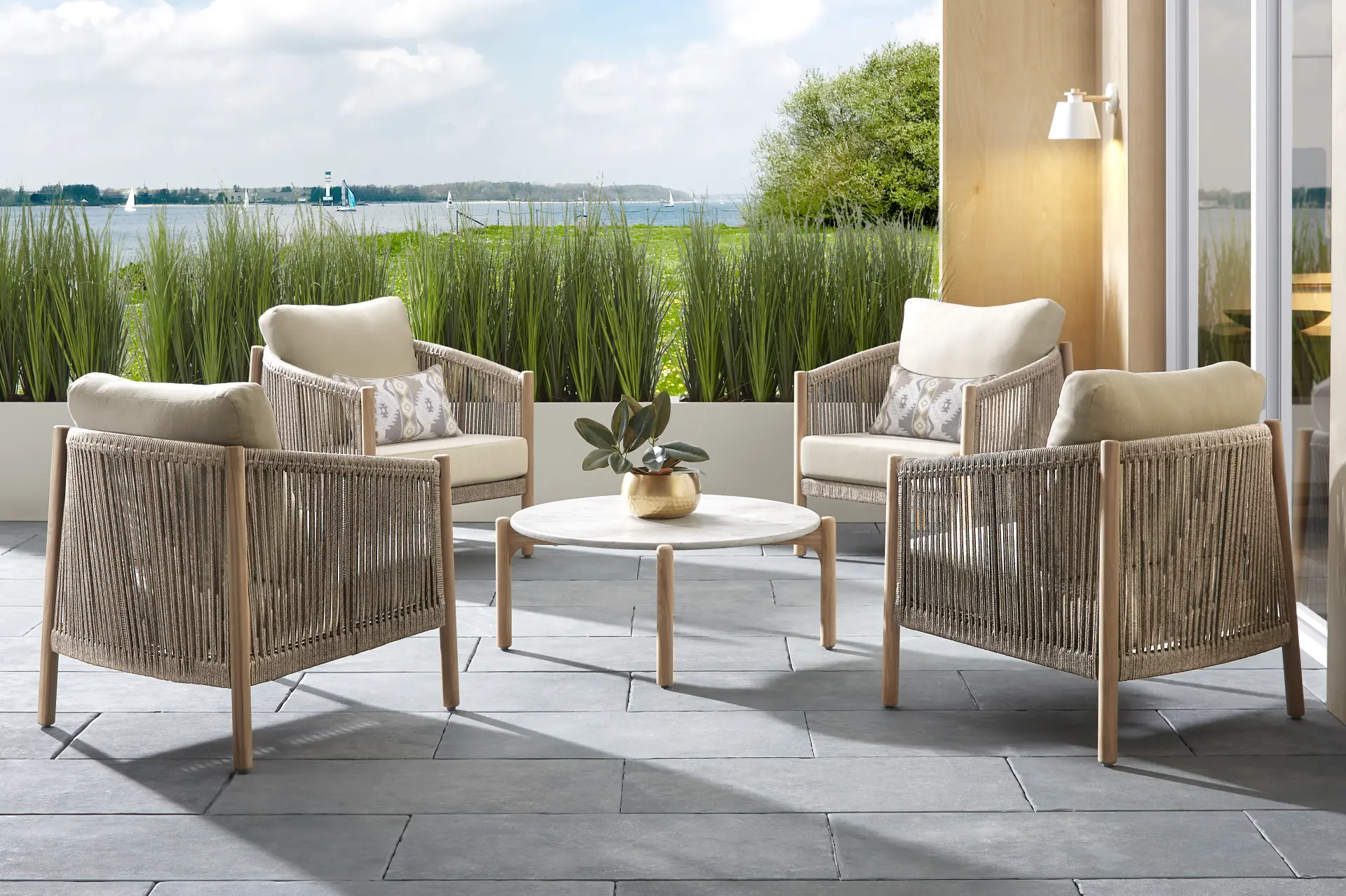 Koda Beige 5 Pc Outdoor Chat Set