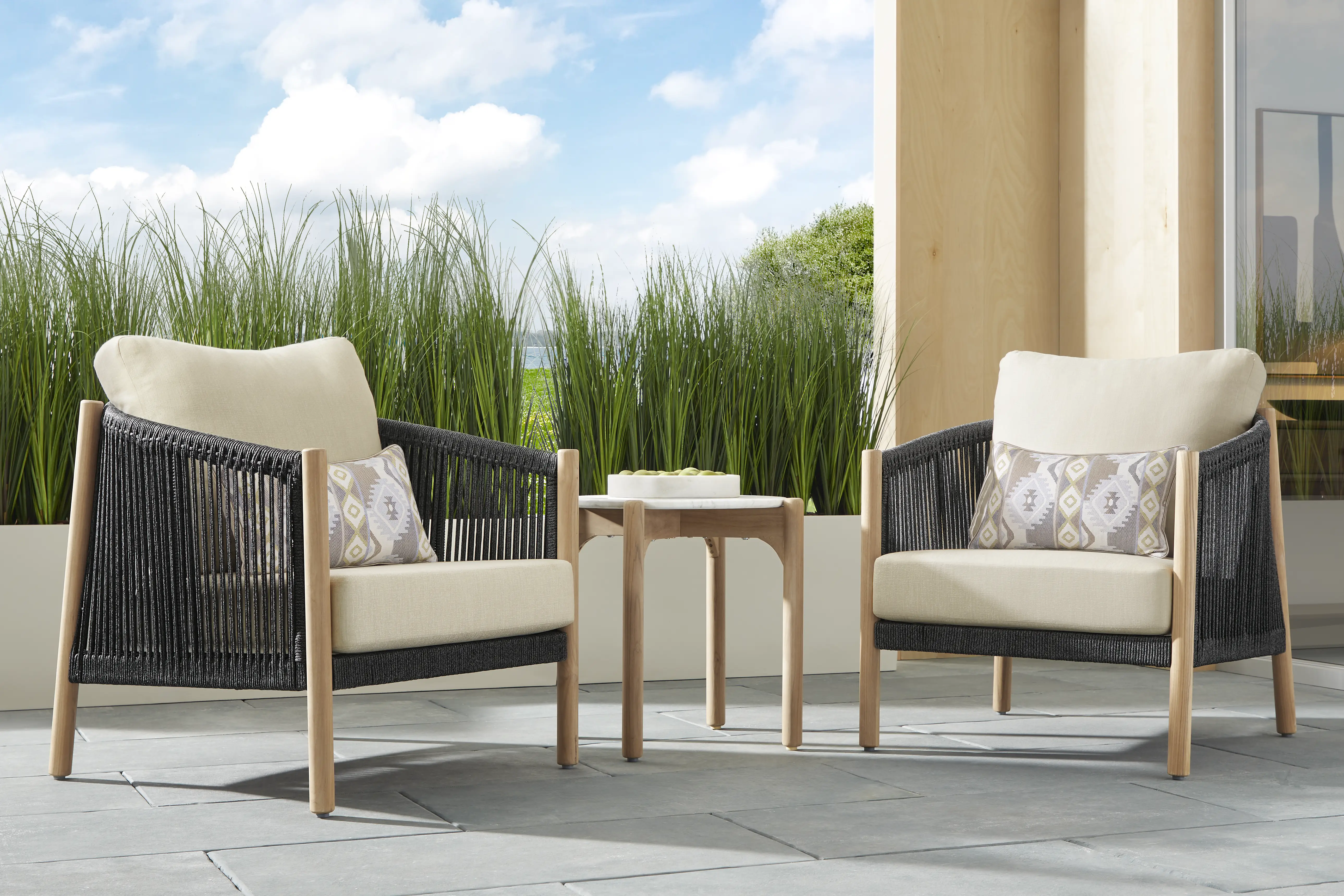 Koda Charcoal 3 Pc Outdoor Chat Set - Image 1