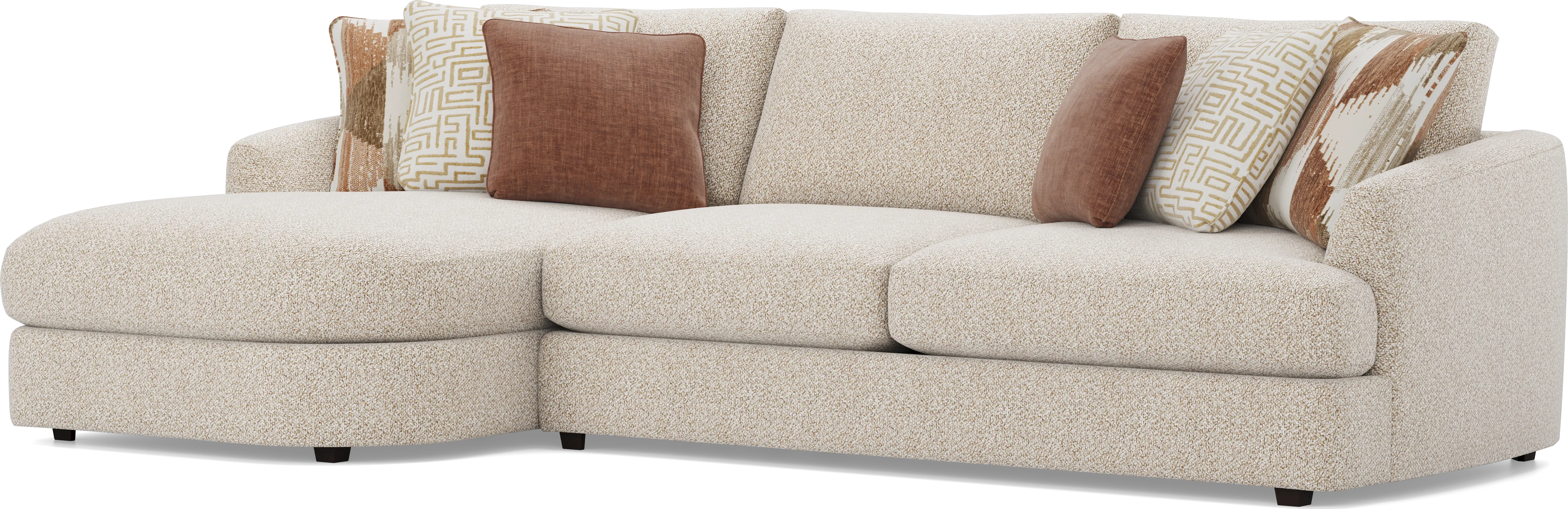 Genevieve Oatmeal 2 Pc Sectional - Image 2