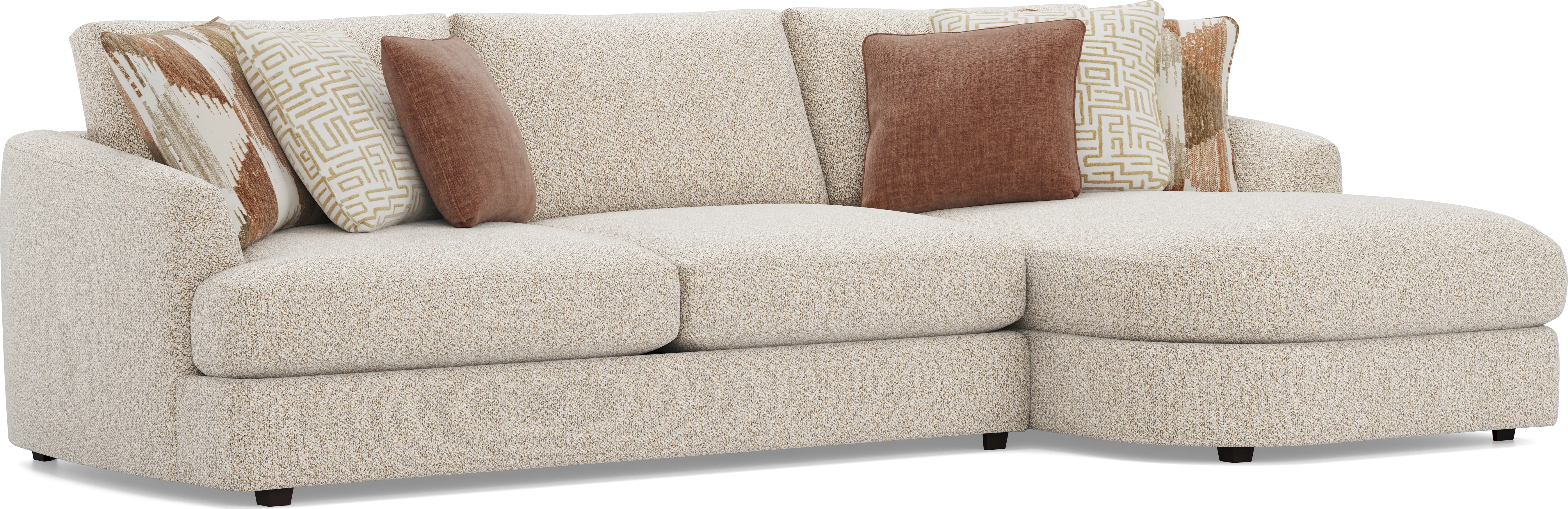 Genevieve Oatmeal 2 Pc Sectional - Image 2