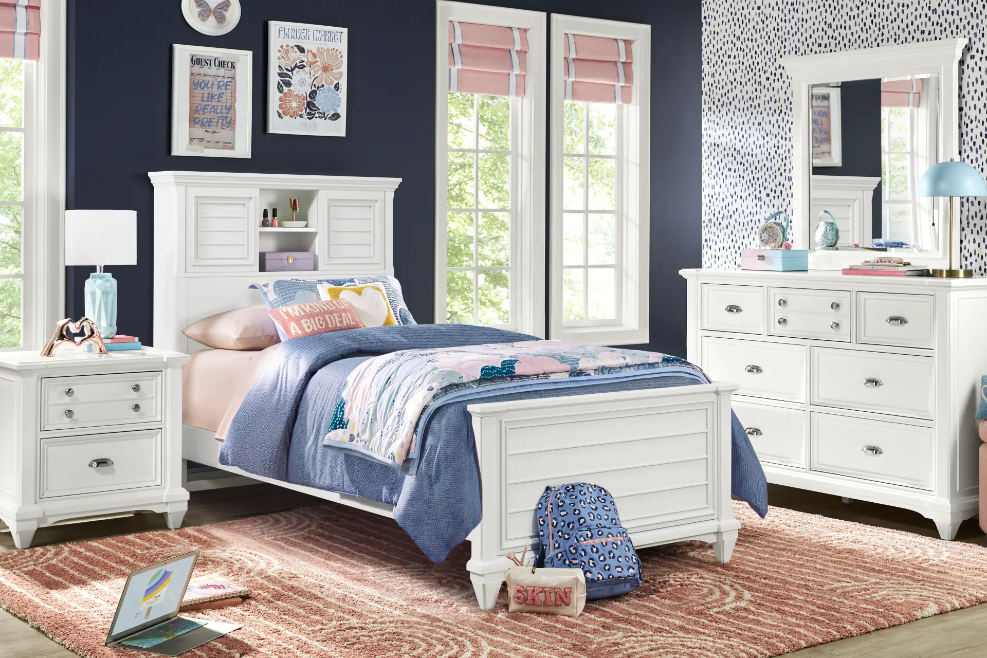 Hilton Head Kids White Twin Bookcase Bedroom