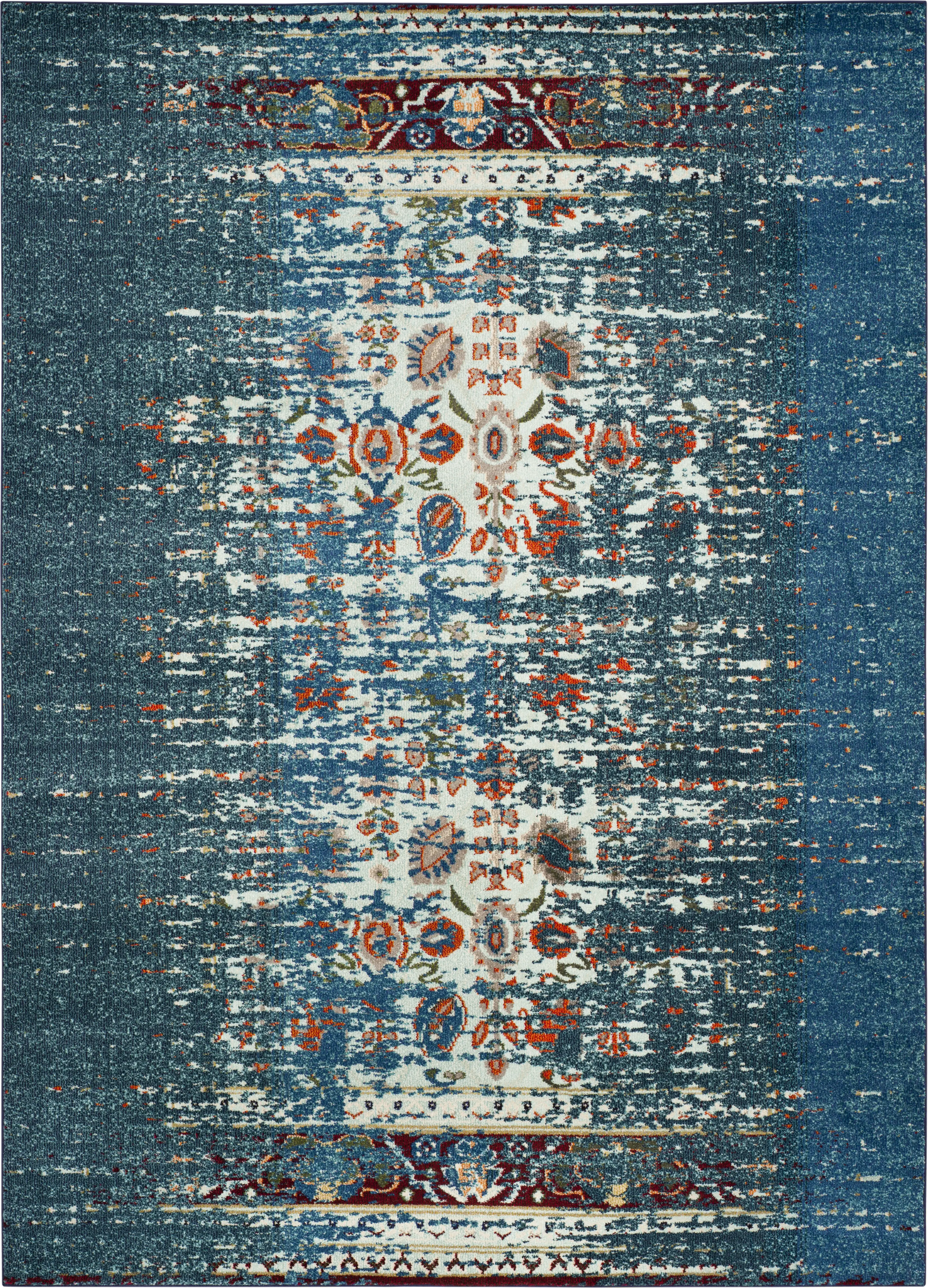Aziza Blue 6'7 x 9'2 Rug - Thumbnail - Image 1