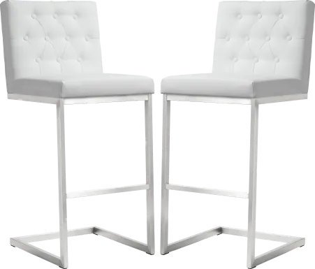 Helsinki White Barstool, Set of 2