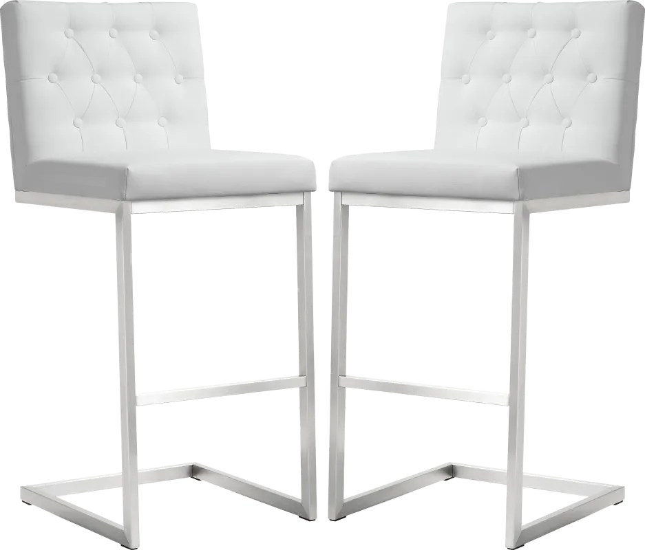 Helsinki White Barstool, Set of 2
