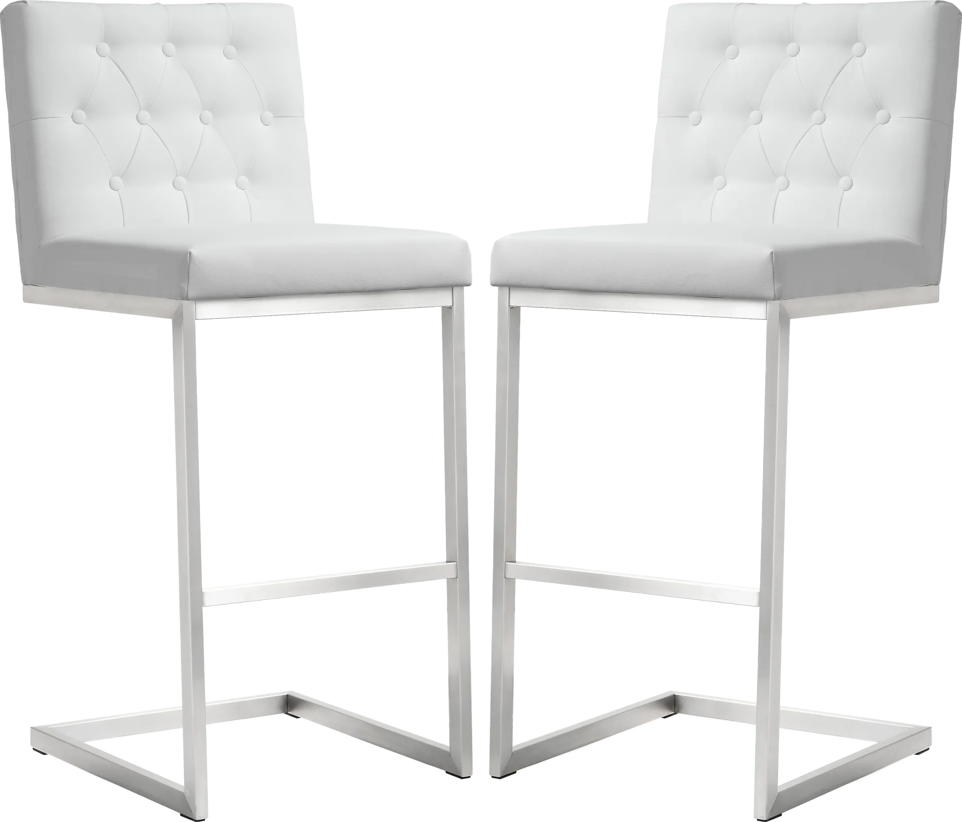 Helsinki White Barstool, Set of 2 - Image 1