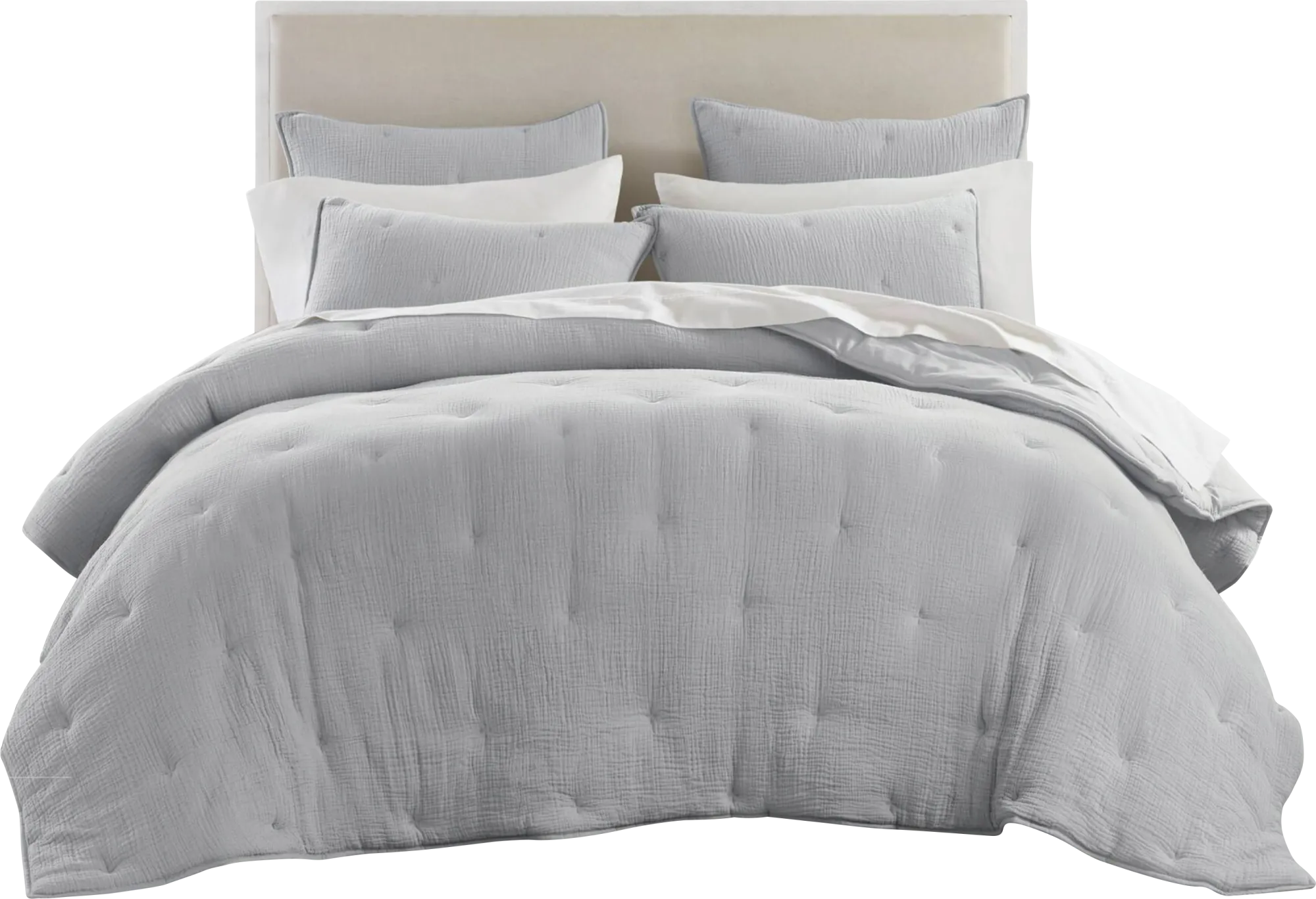 Osne Blue 3 Pc King Quilt Set - Image 1