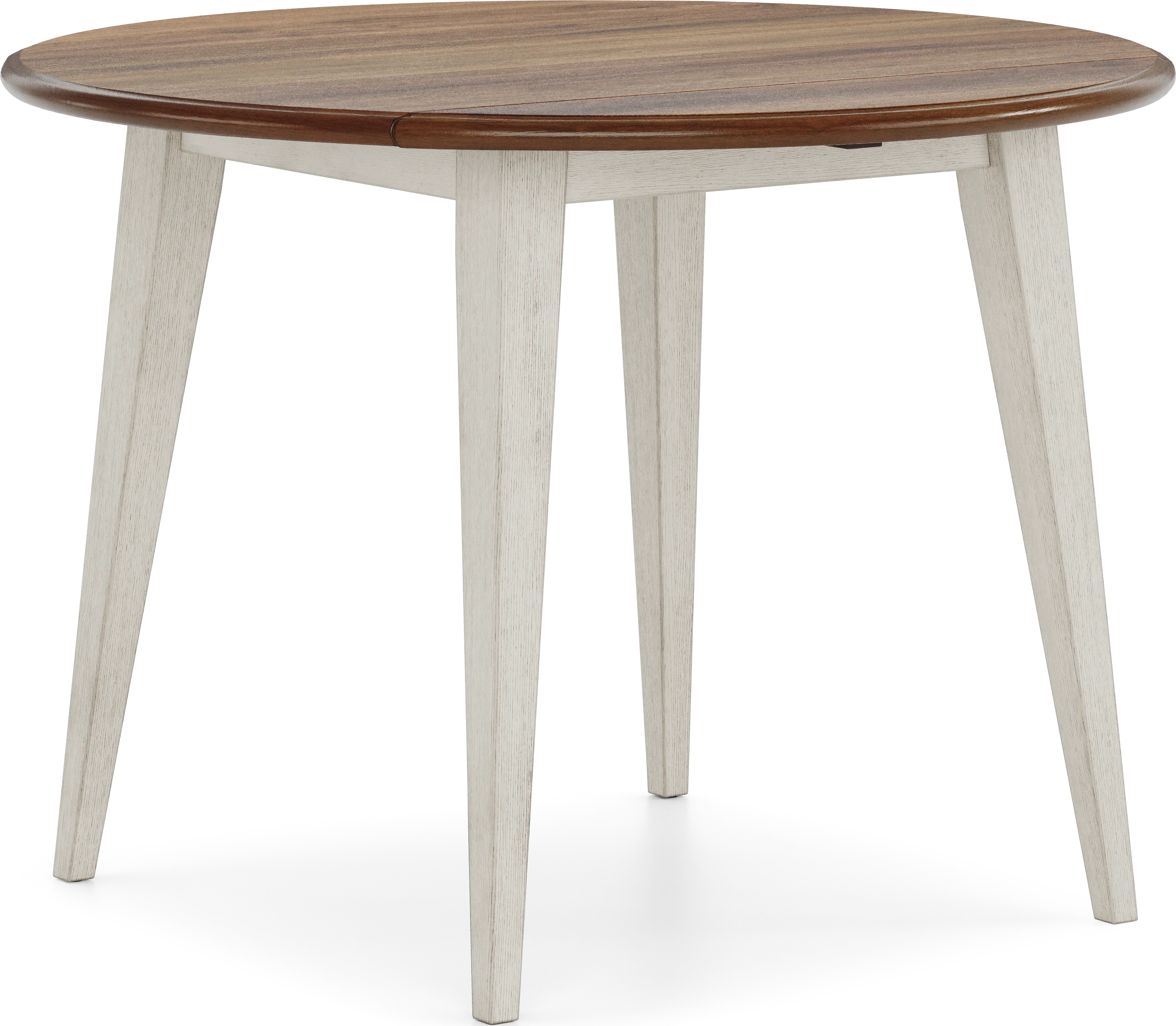 Millsboro White Round Drop-Leaf Dining Table - Image 1
