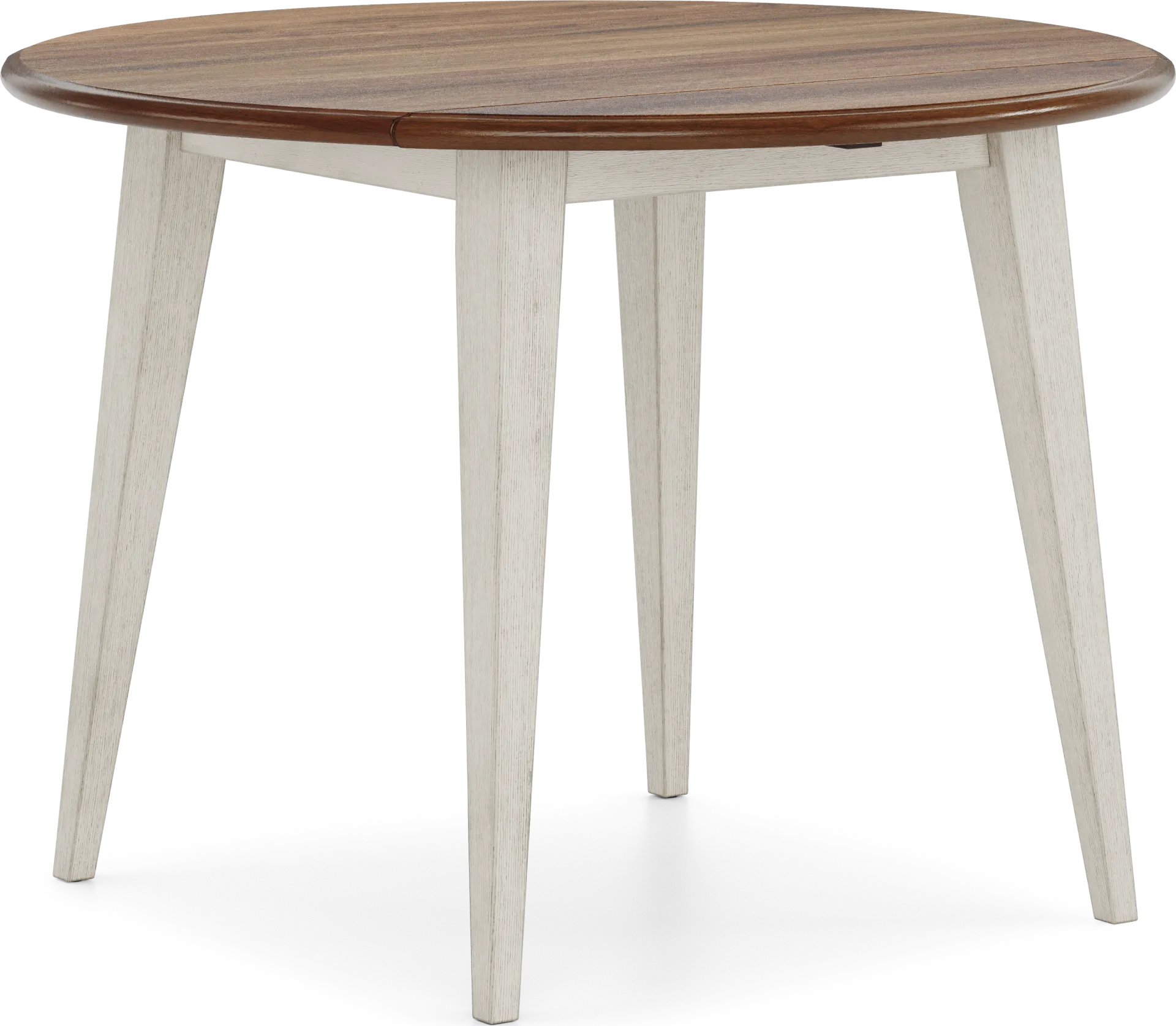 Millsboro White Round Drop-Leaf Dining Table - Image 1