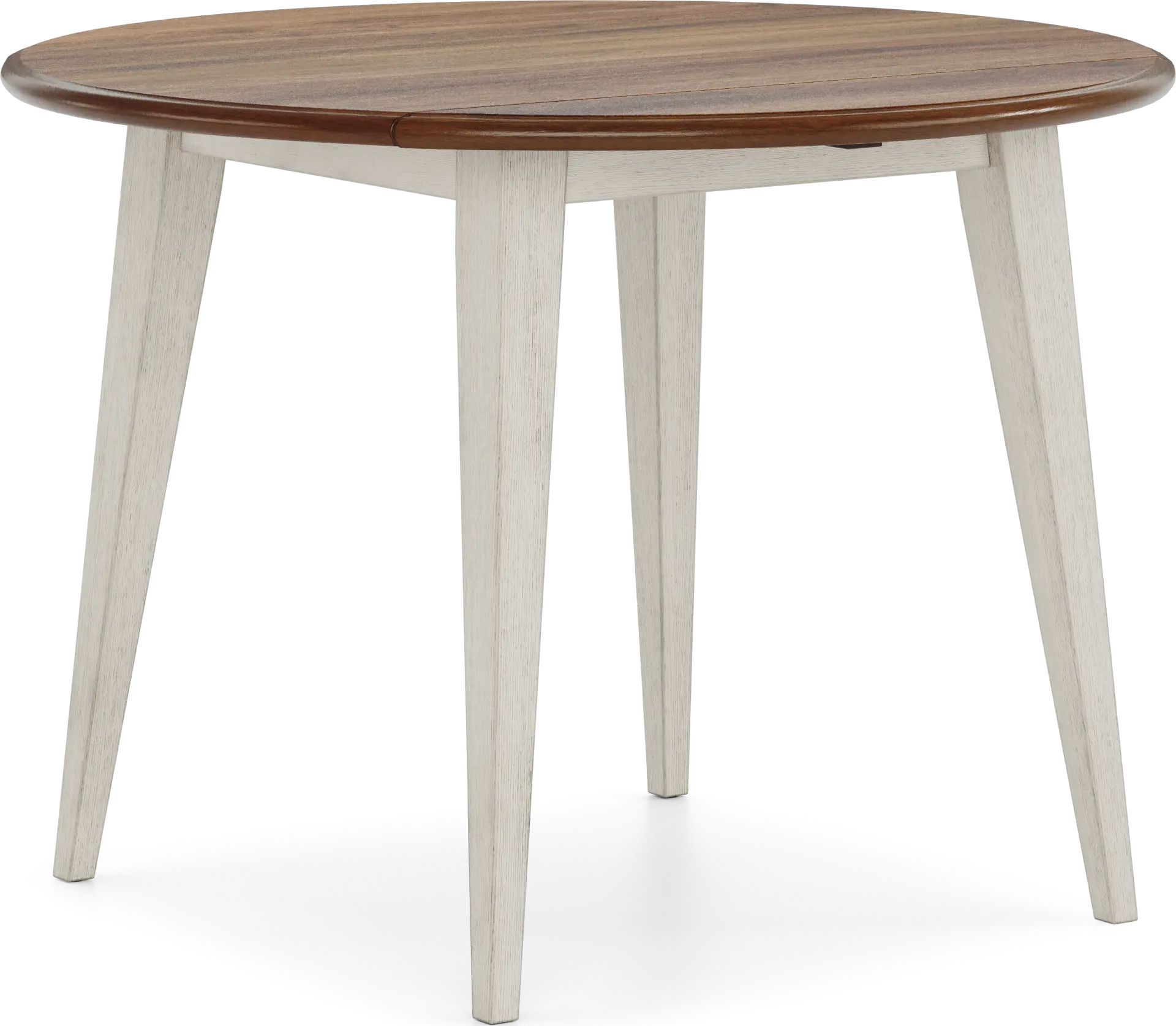 Millsboro White Round Drop-Leaf Dining Table