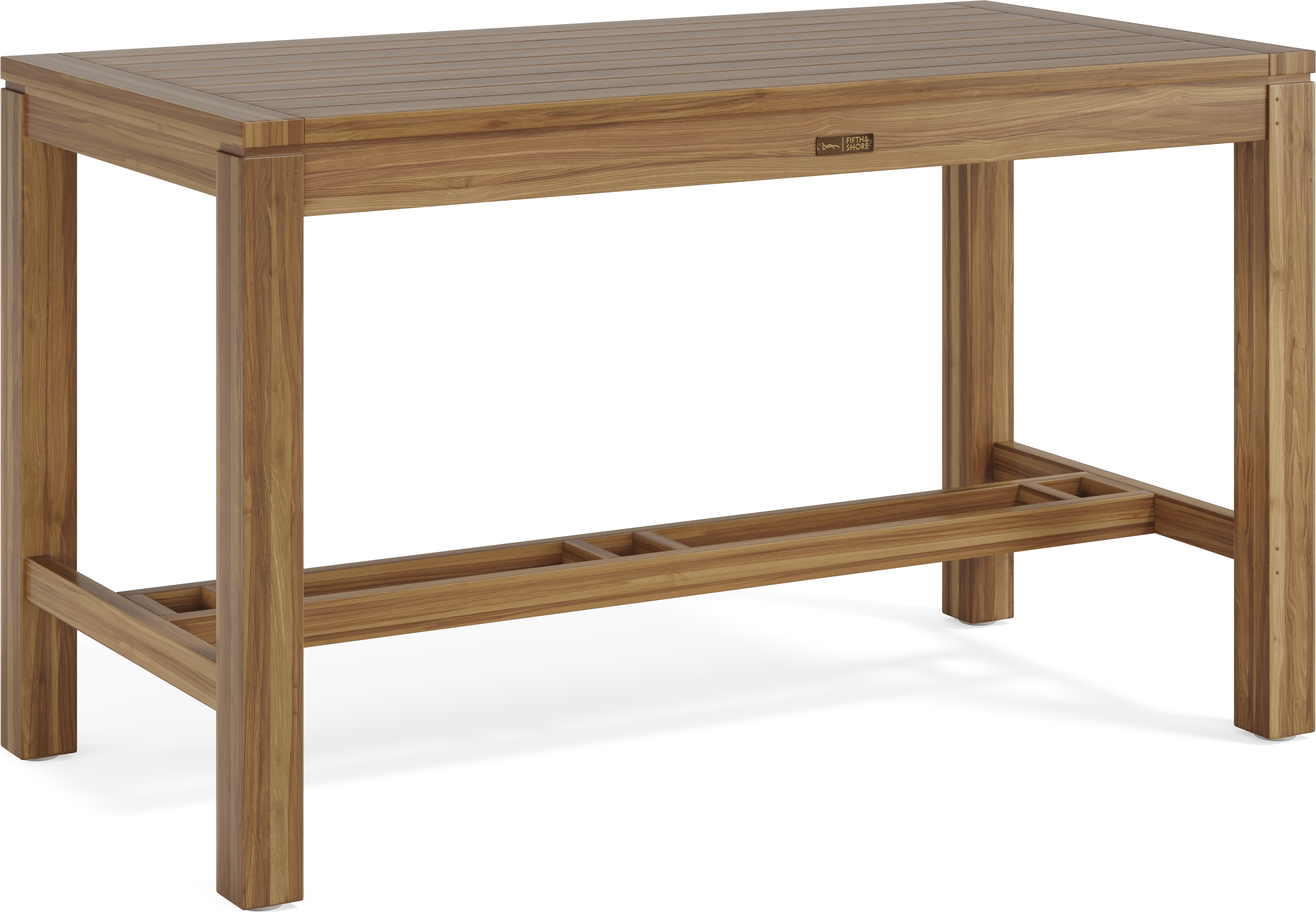 Patmos Teak 71 in. Rectangle Bar Height Outdoor Dining Table - Image 1