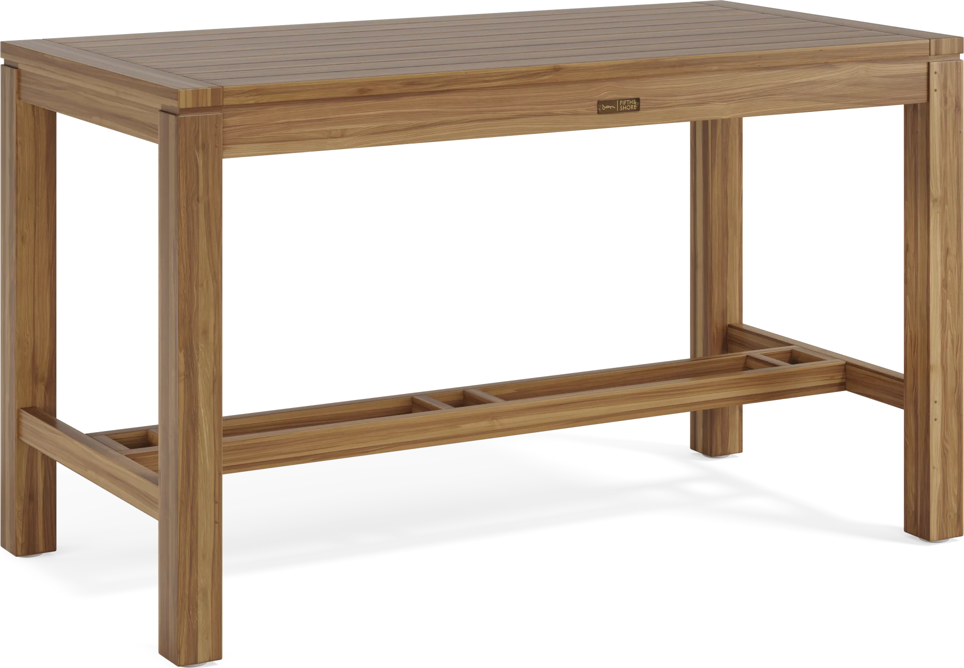 Patmos Teak 71 in. Rectangle Bar Height Outdoor Dining Table - Image 1