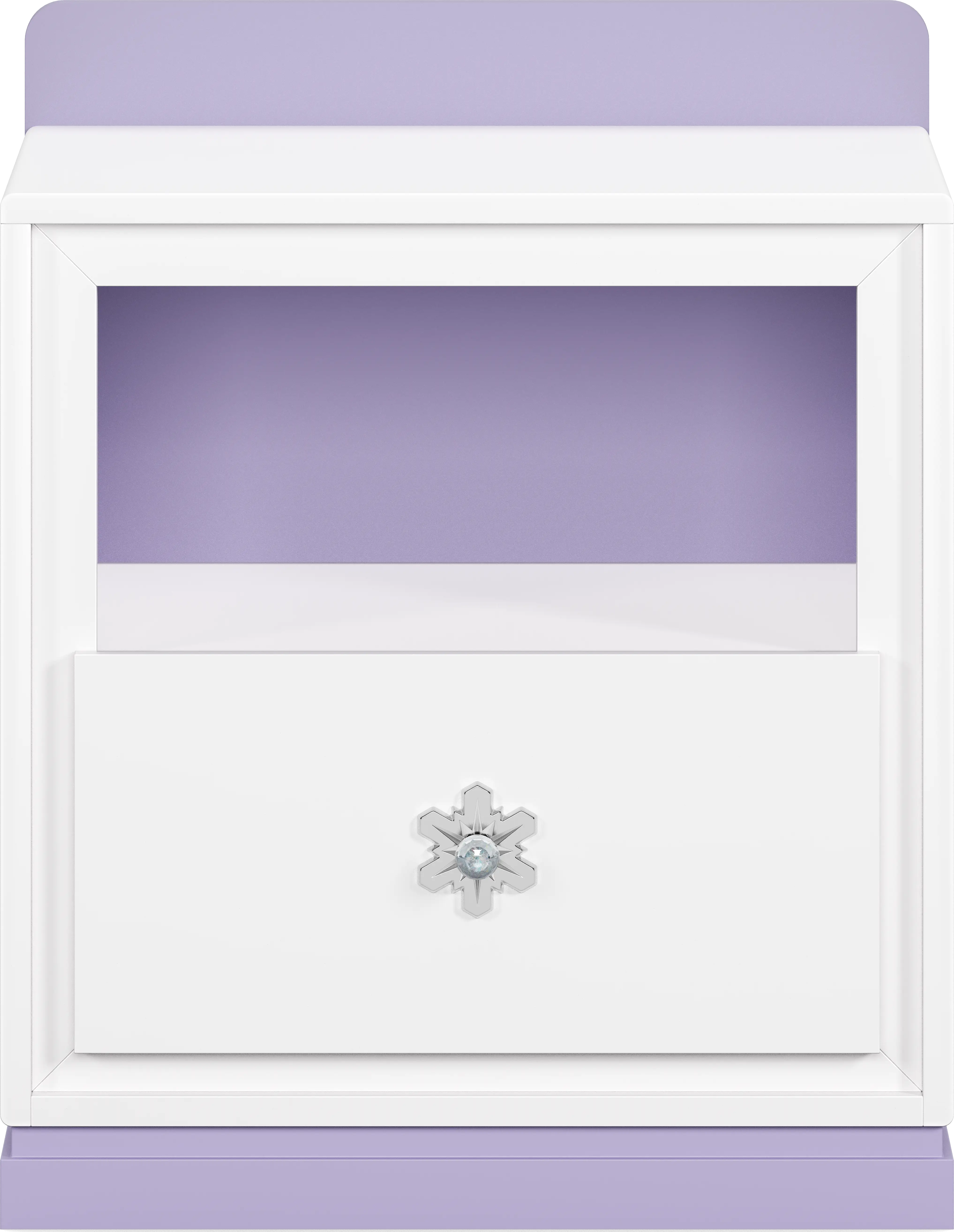Frozen White and Lavender Nightstand - Image 1
