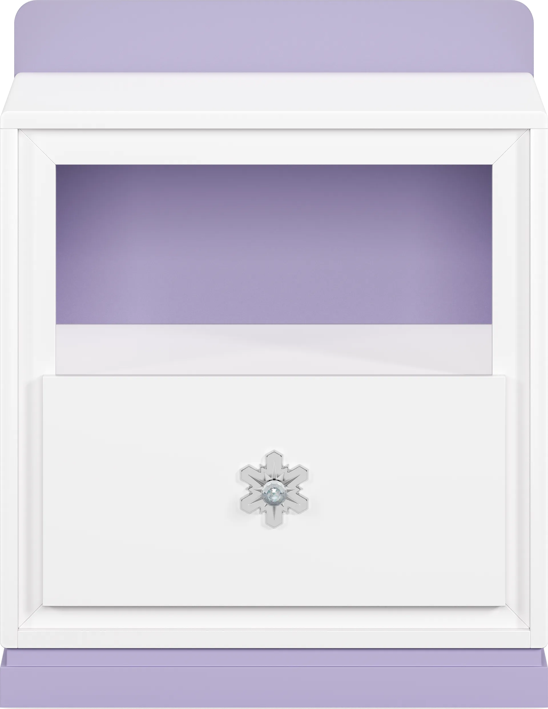 Frozen White and Lavender Nightstand - Image 1