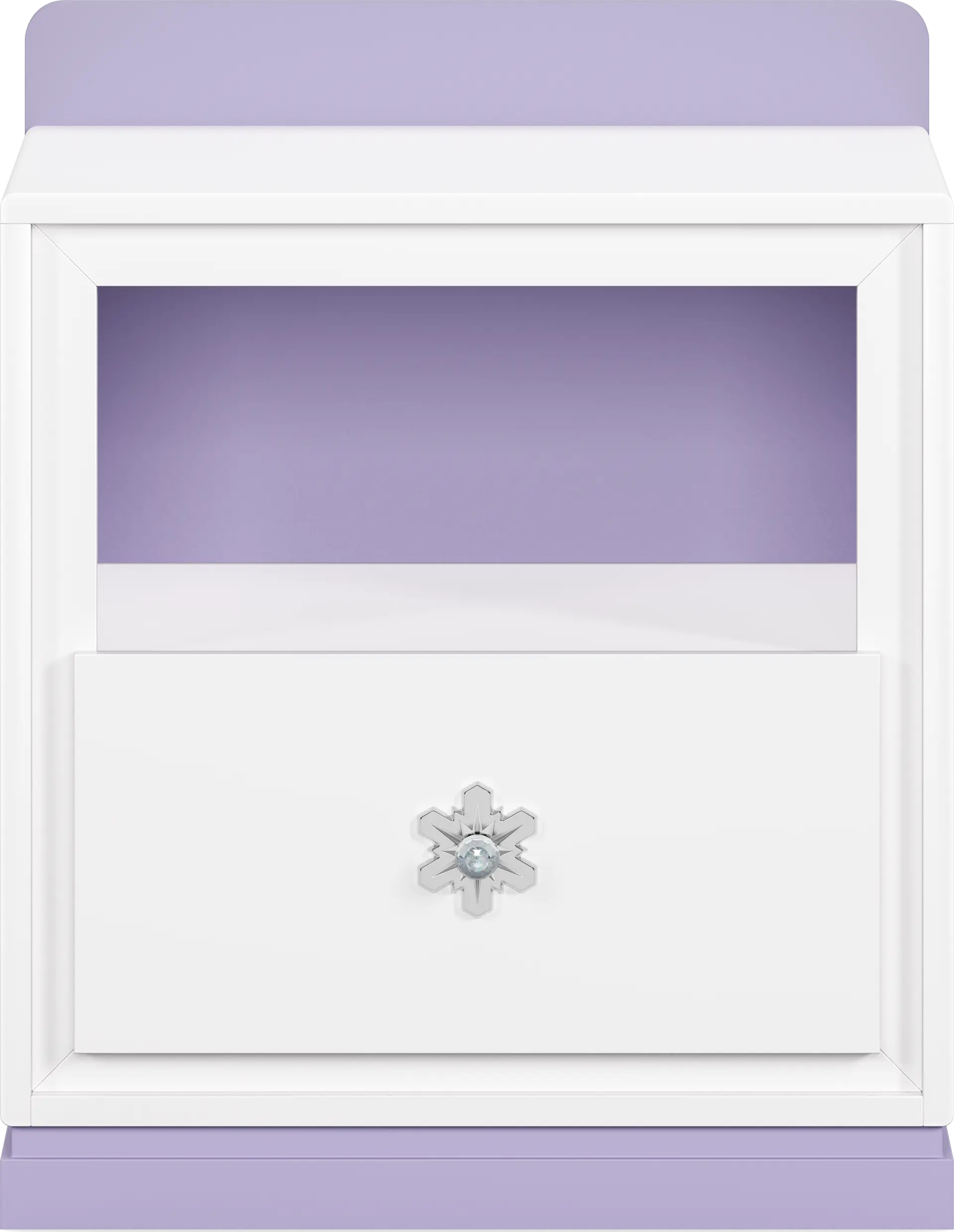 Frozen White and Lavender Nightstand