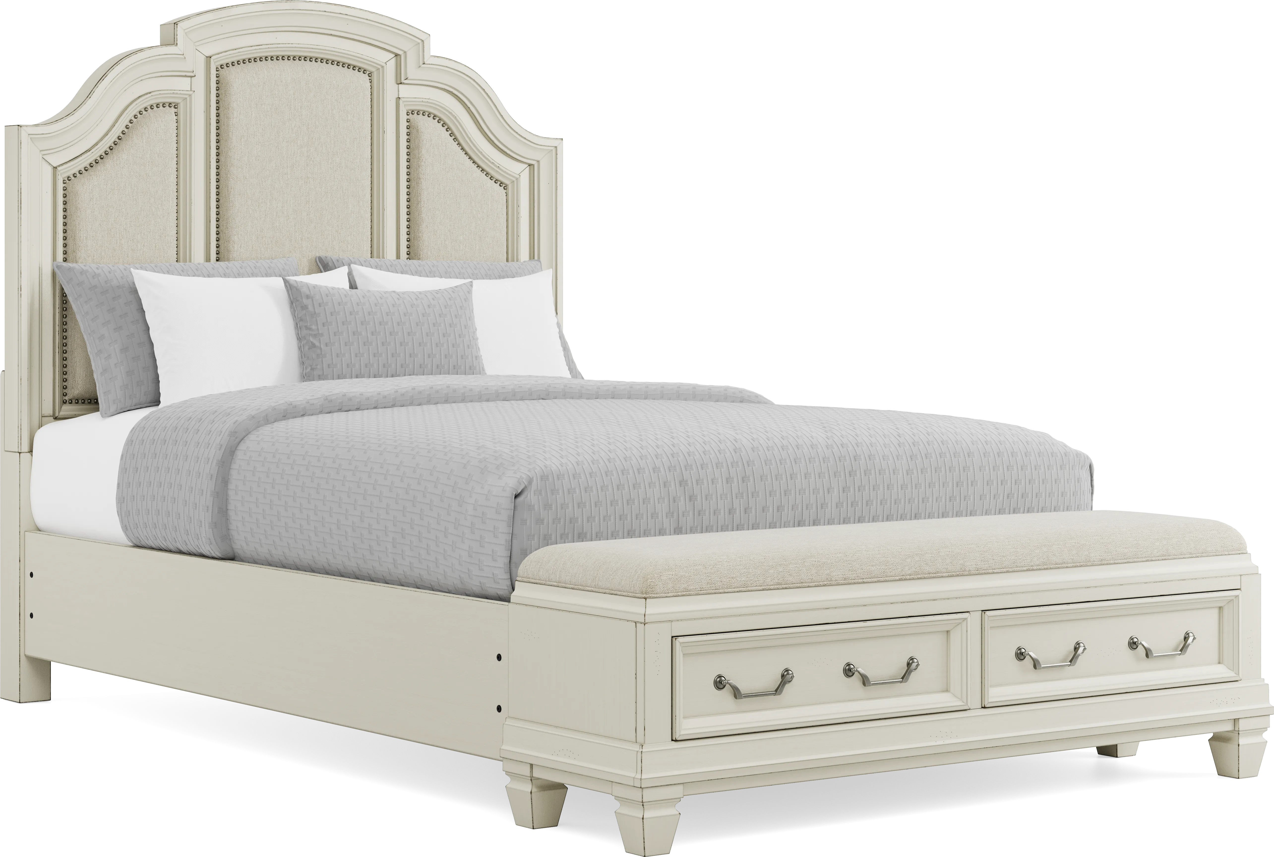 Provence White 3 Pc Queen Storage Bed - Image 1