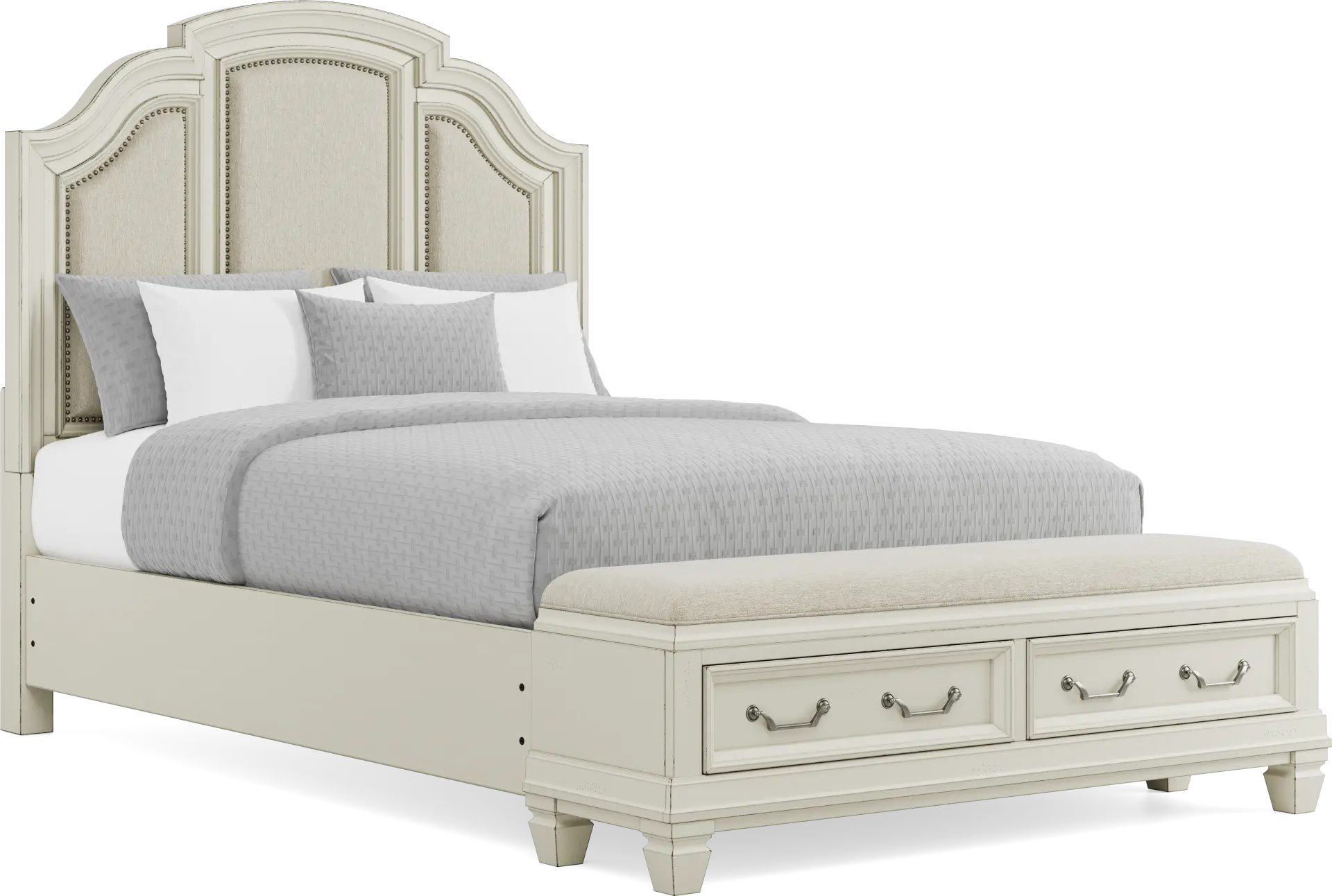 Provence White 3 Pc Queen Storage Bed