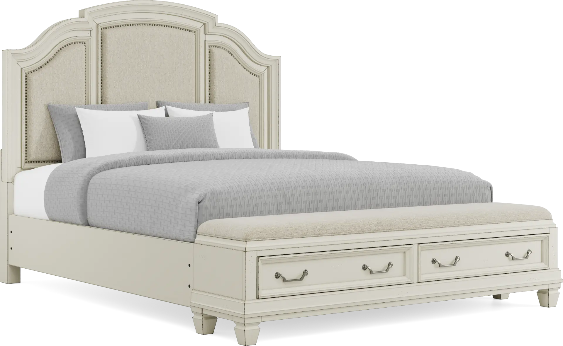 Provence White 3 Pc King Storage Bed