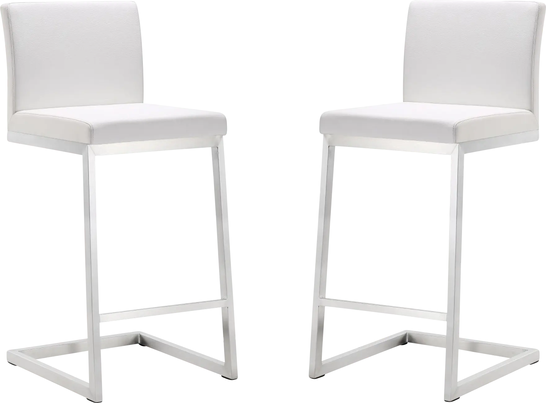 Polaris White Counter Height Stool, Set of 2