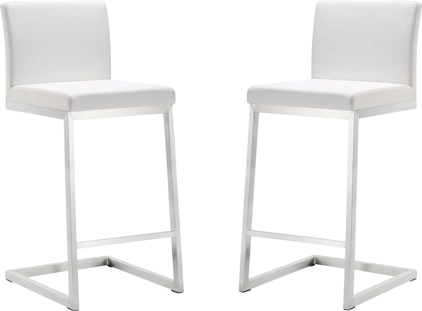 Polaris White Counter Height Stool, Set of 2 - Image 1