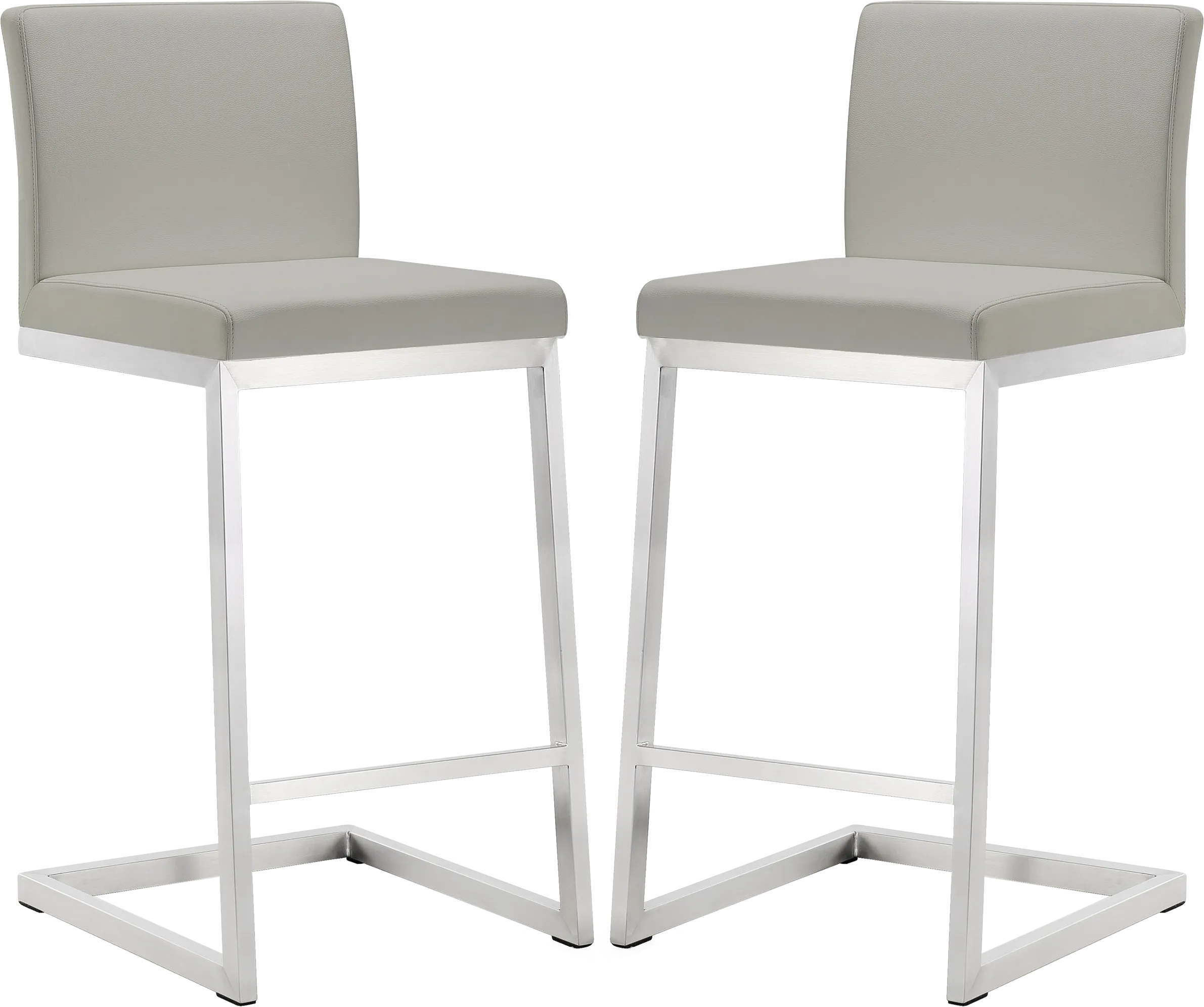 Polaris Light Gray Counter Height Stool, Set of 2 - Thumbnail - Image 1