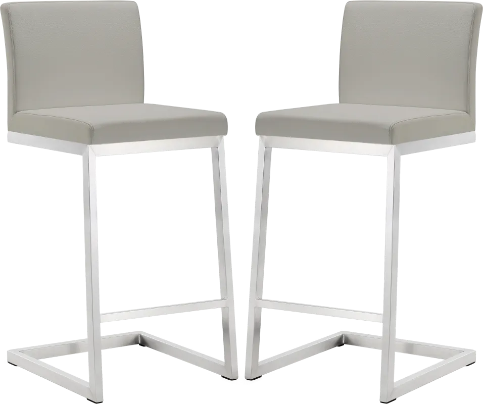 Polaris Light Gray Counter Height Stool, Set of 2