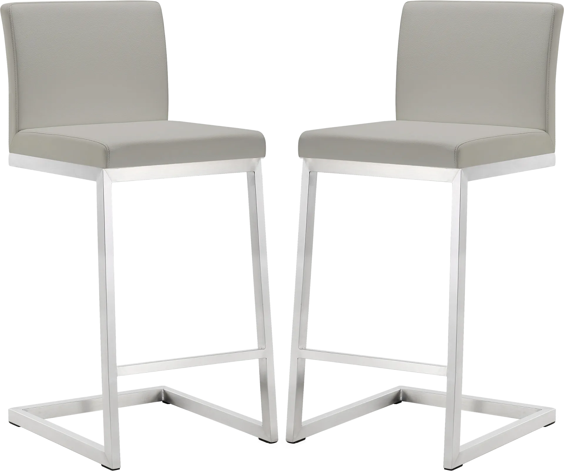 Polaris Light Gray Counter Height Stool, Set of 2 - Image 1