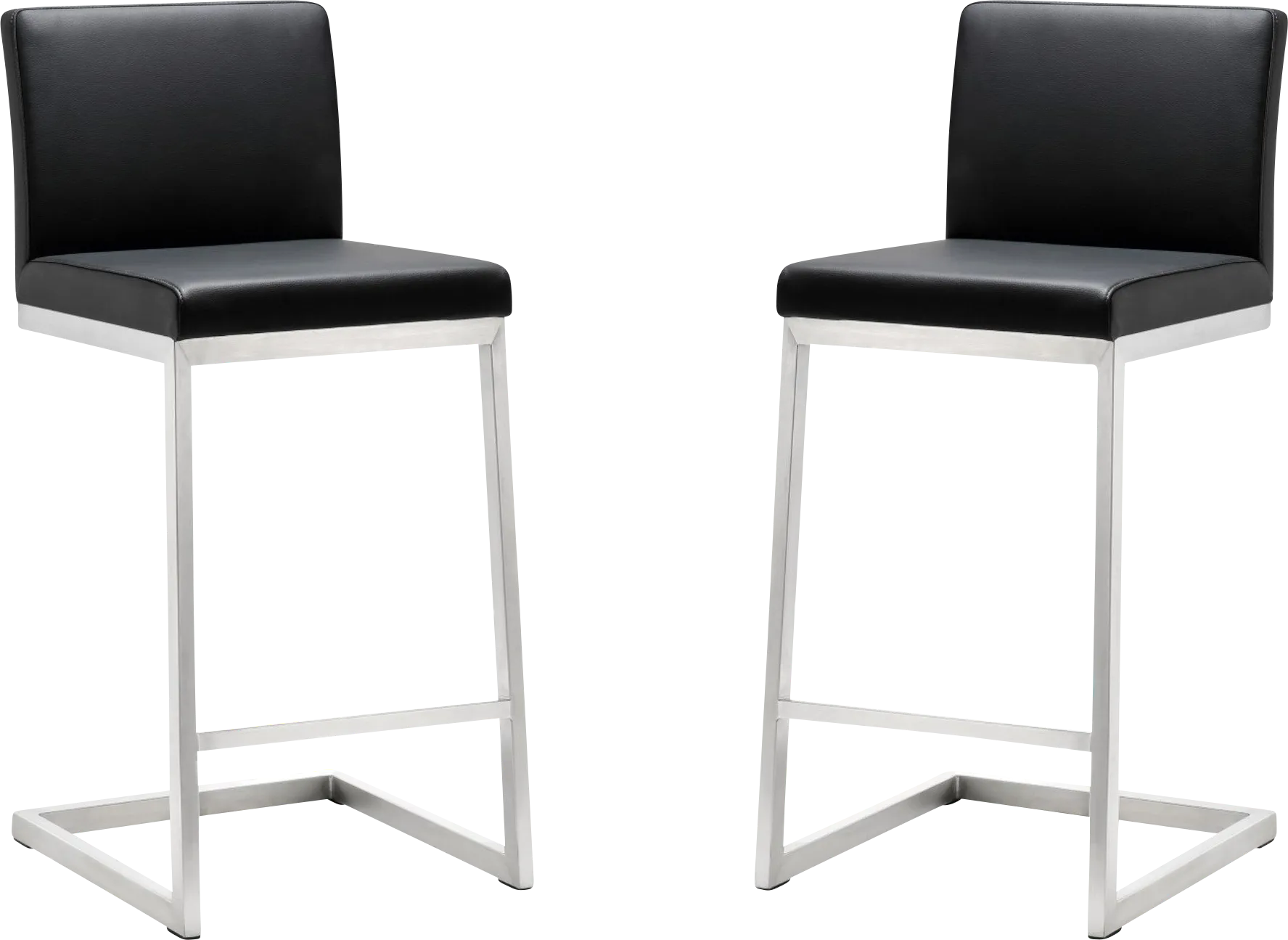Polaris Black Counter Height Stool, Set of 2 - Image 1