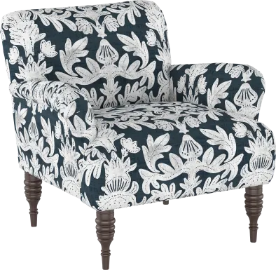 Classical Notes White-Gray Accent Chair