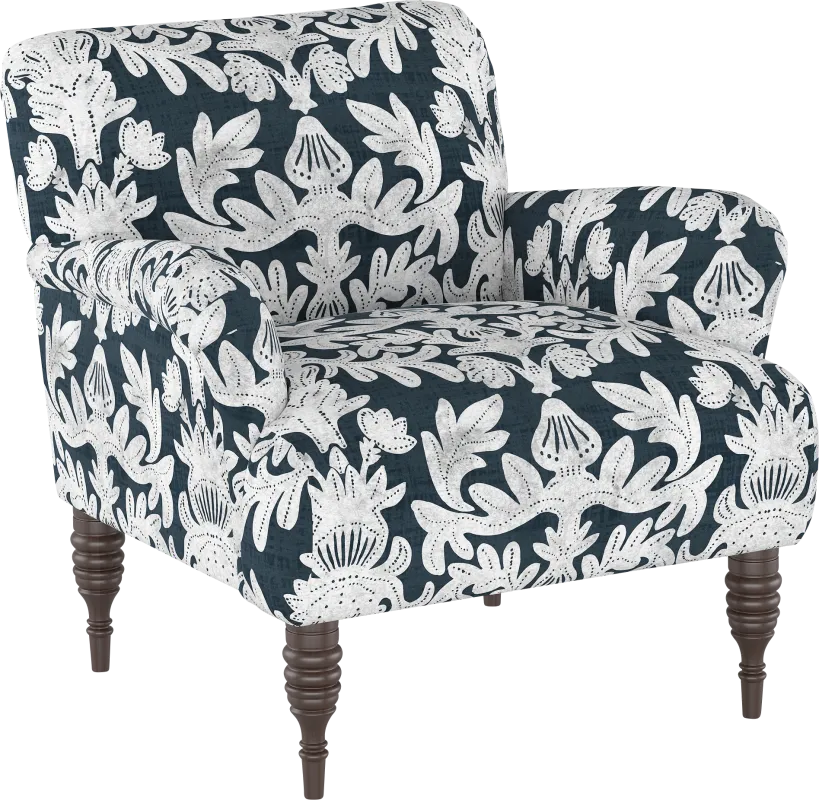 Classical Notes White-Gray Accent Chair