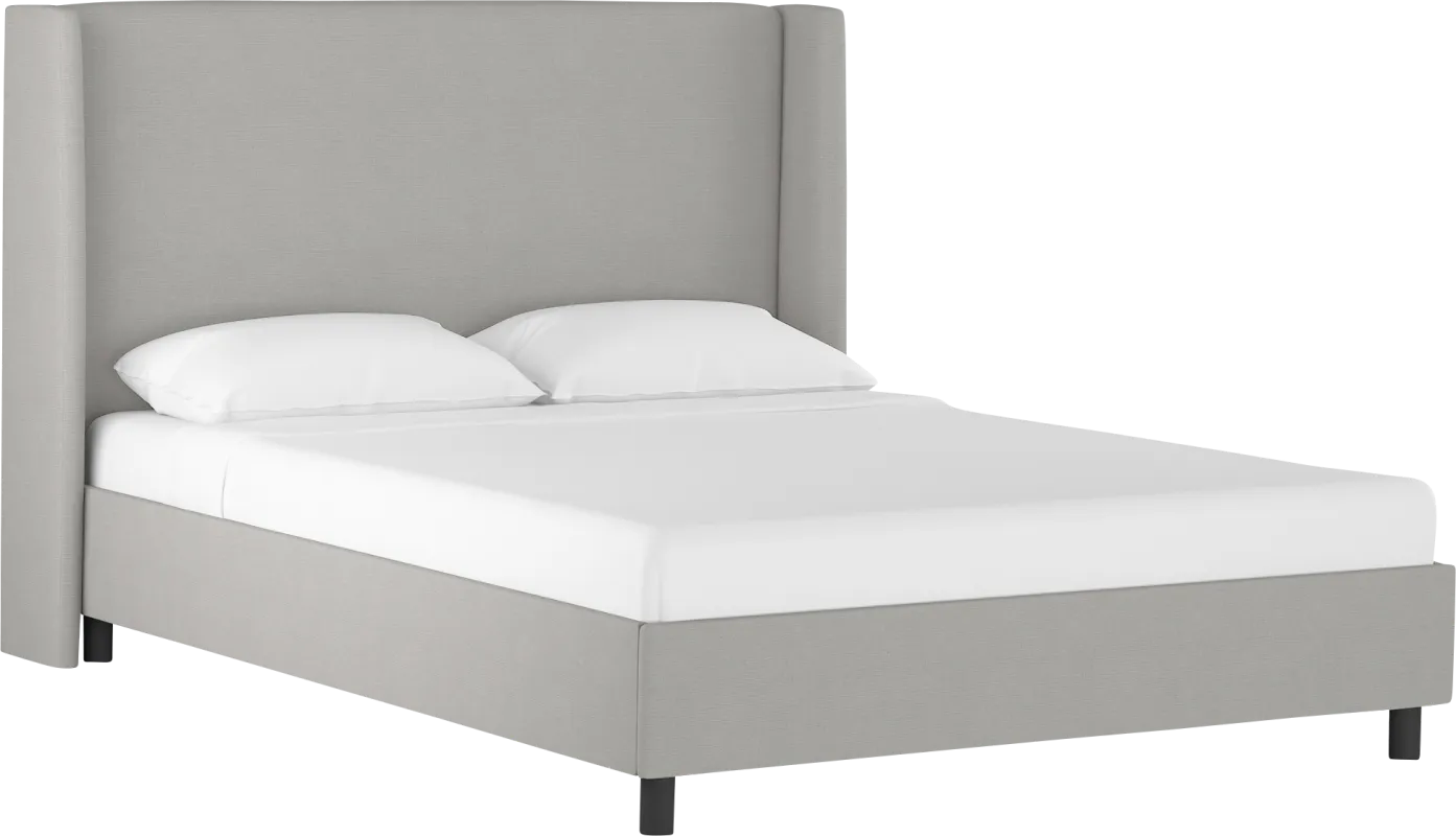 Kids Creamy Hues Gray Full Upholstered Bed
