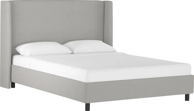 Creamy Hues Gray Queen Upholstered Bed