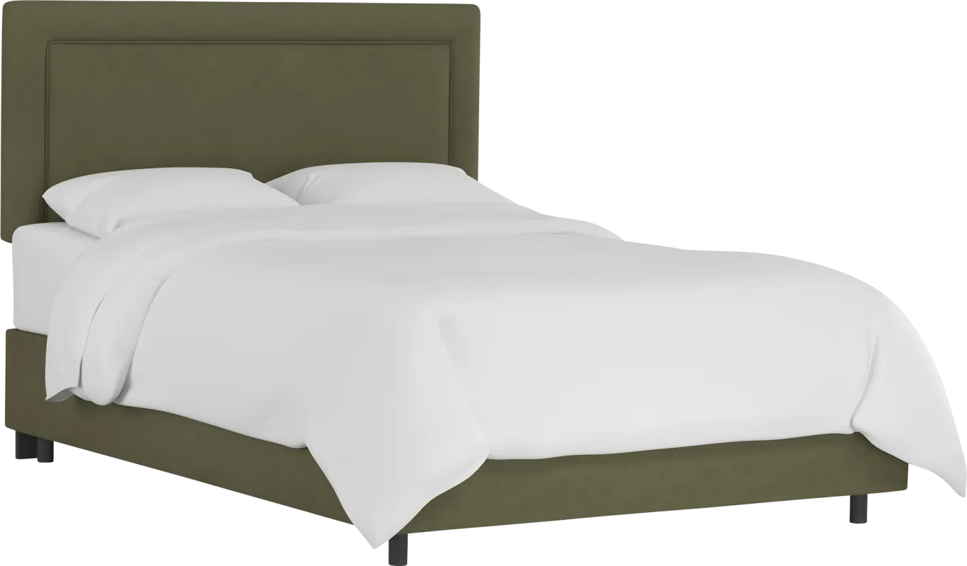 Sweet Plains Green Queen Upholstered Bed