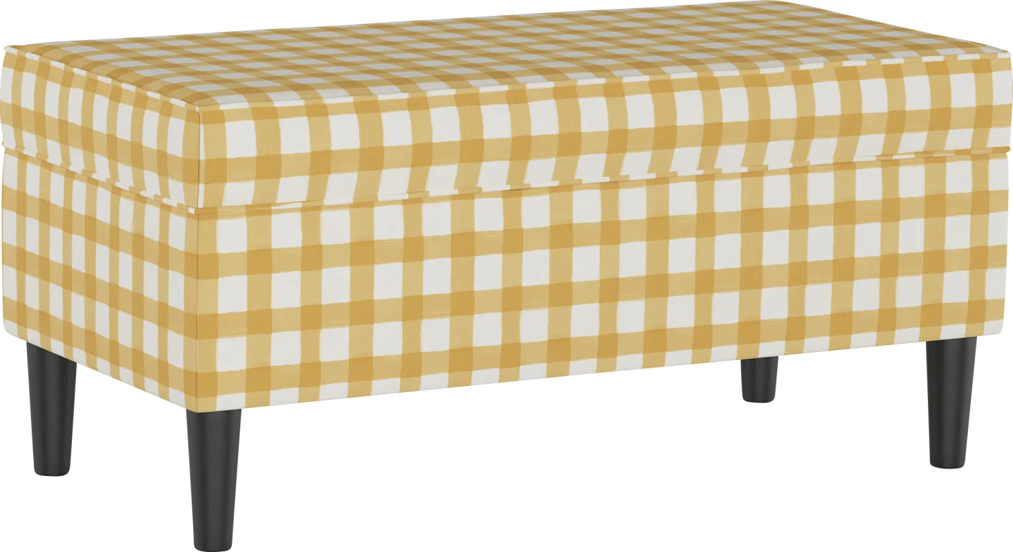Cottage Charm Yellow Storage Bench