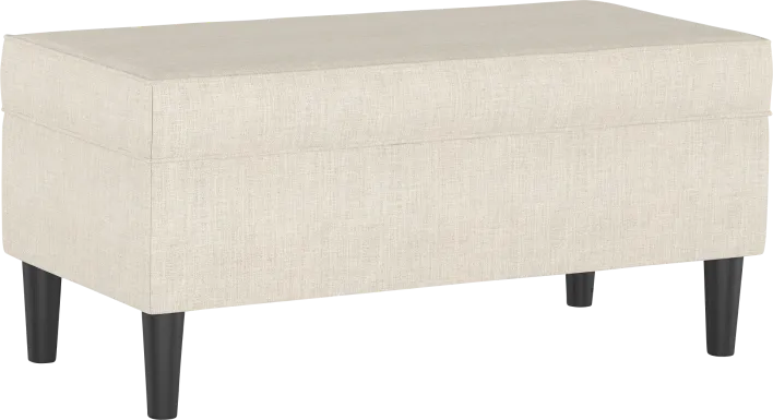 Cottage Charm Ivory Storage Bench